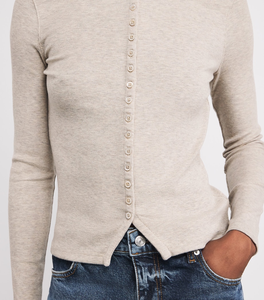 Modal-Blend Button-Up Cardigan OMHR Image 6