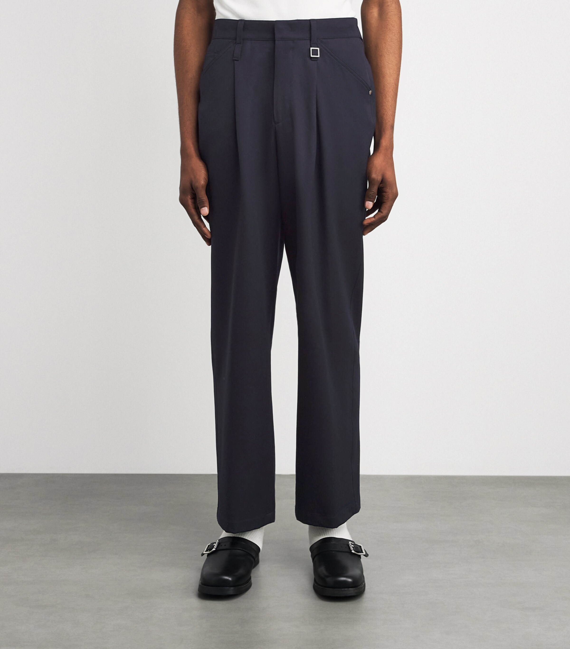Wooyoungmi Mens Wool Five-Pocket Trousers Navy Image 4