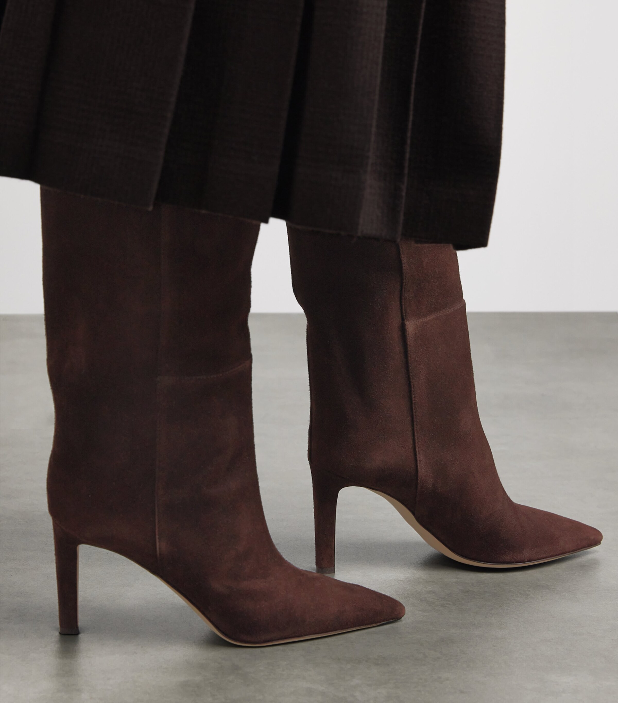 Jimmy Choo Alizze 85 Suede Knee-High Boots Chocolate Image 2