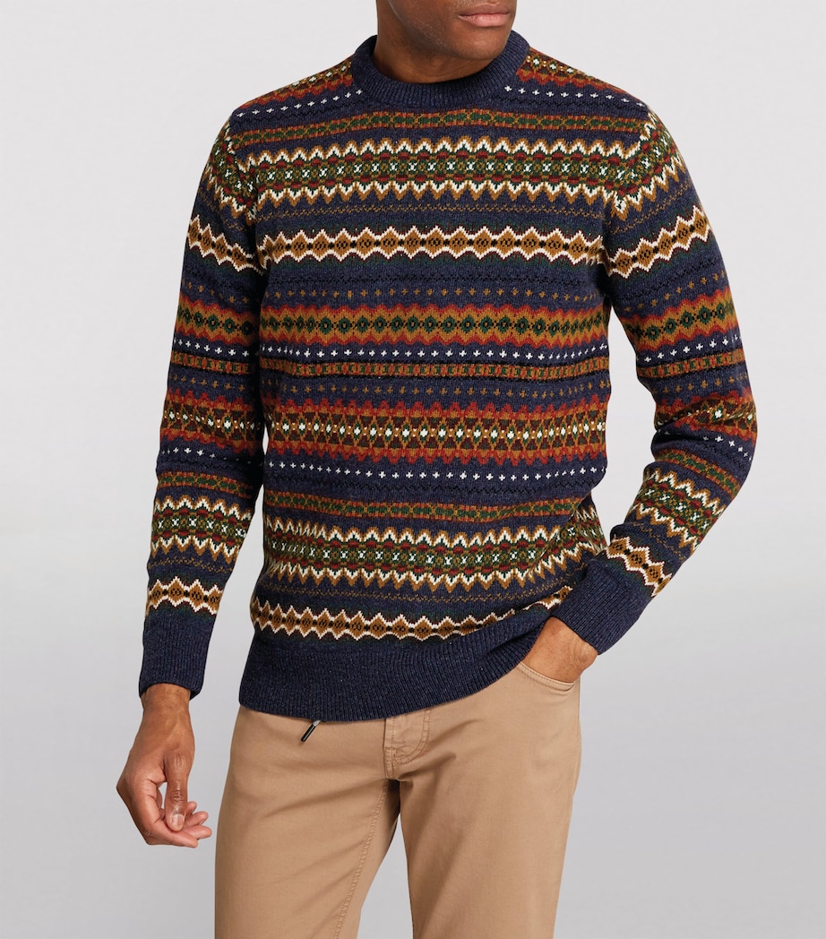 Wool Fair Isle Sweater NAVY MARL Image 5