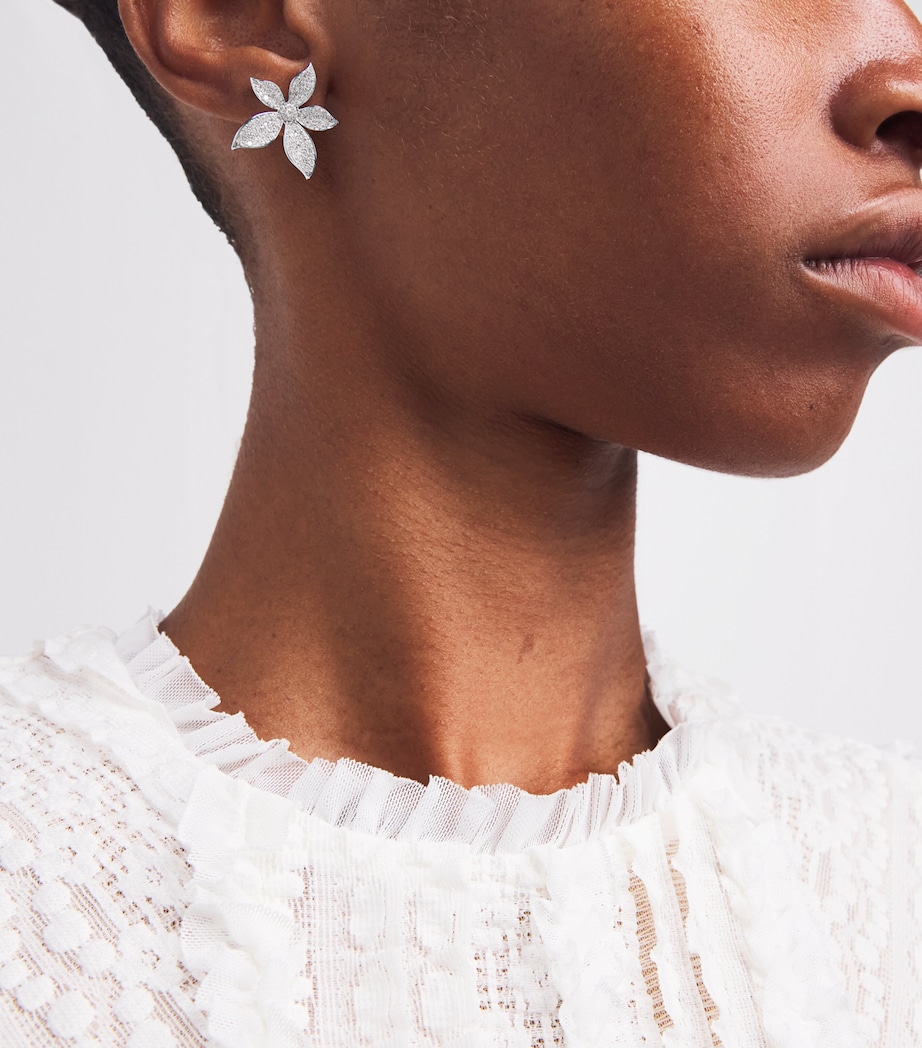 White Gold and Diamond Secret Garden Gloria Earrings WHITE GOLD Image 2