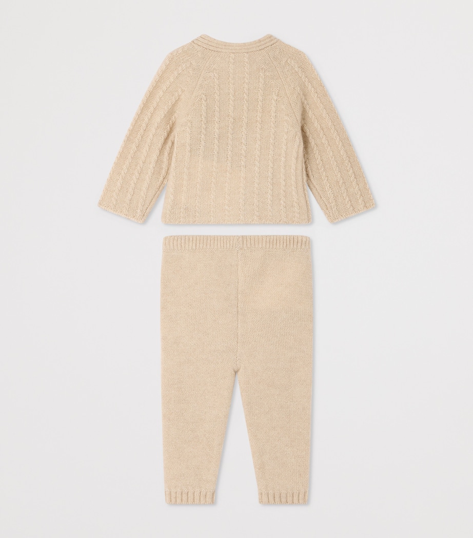 Bonpoint Cashmere Cardigan and Leggings Set (3-18 Months) Naturel Image 2