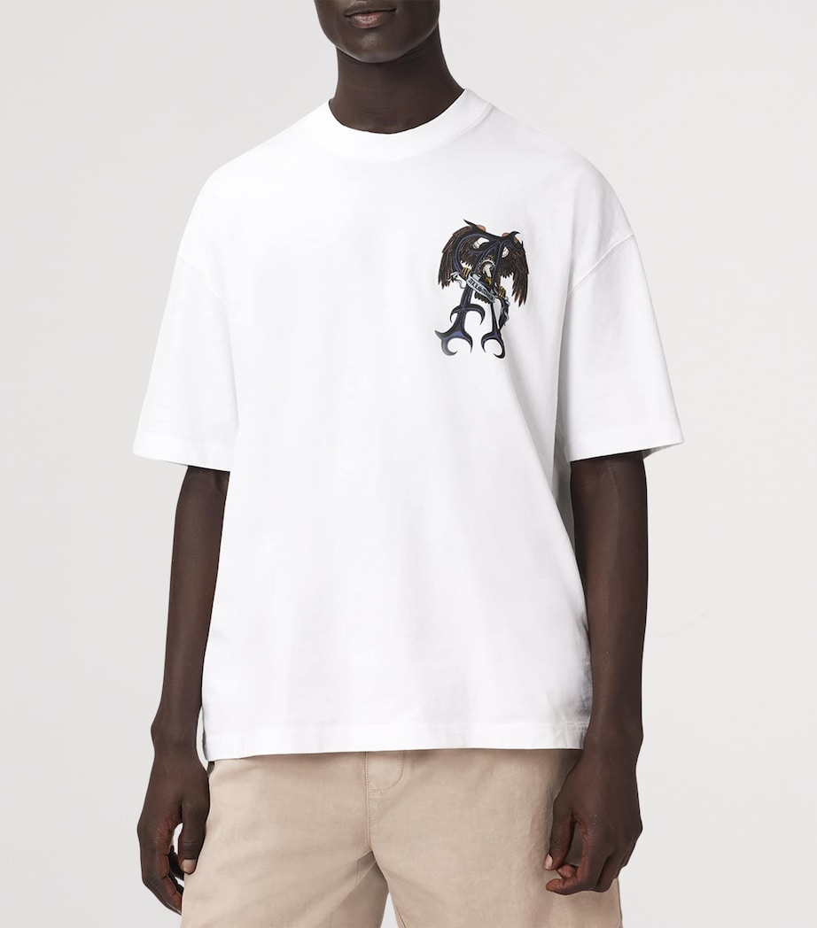 AllSaints Mens Organic Cotton Raptour T-Shirt Optic White Image 3