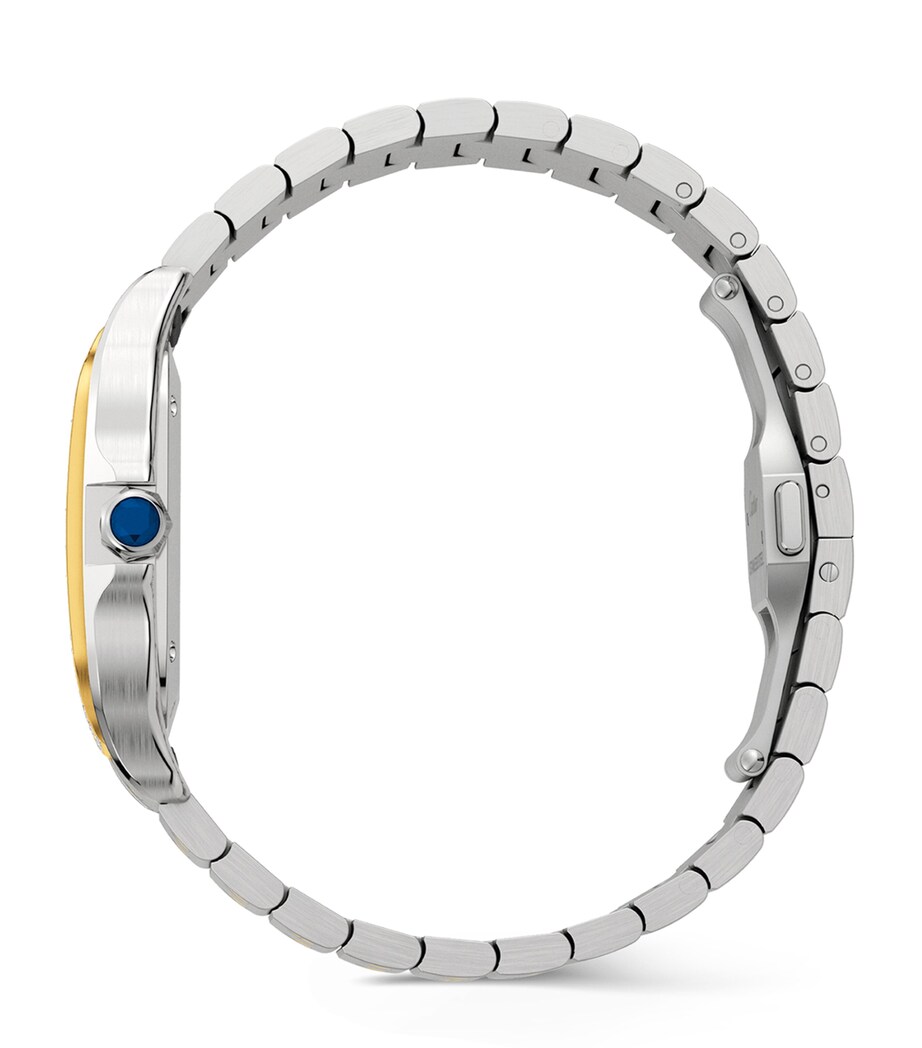 Stainless Steel and Diamond Santos de Cartier Watch 41.9mm GOLD Image 6