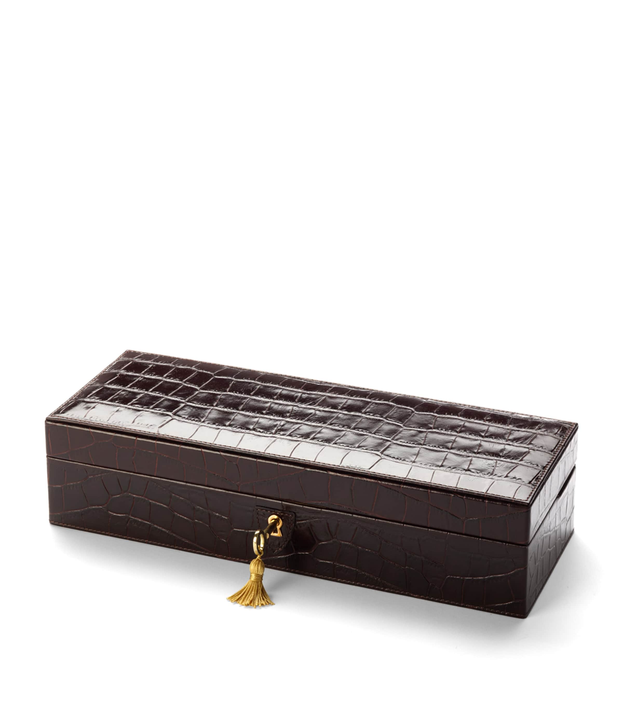 Croc Print Watch Box BROWN Image 2