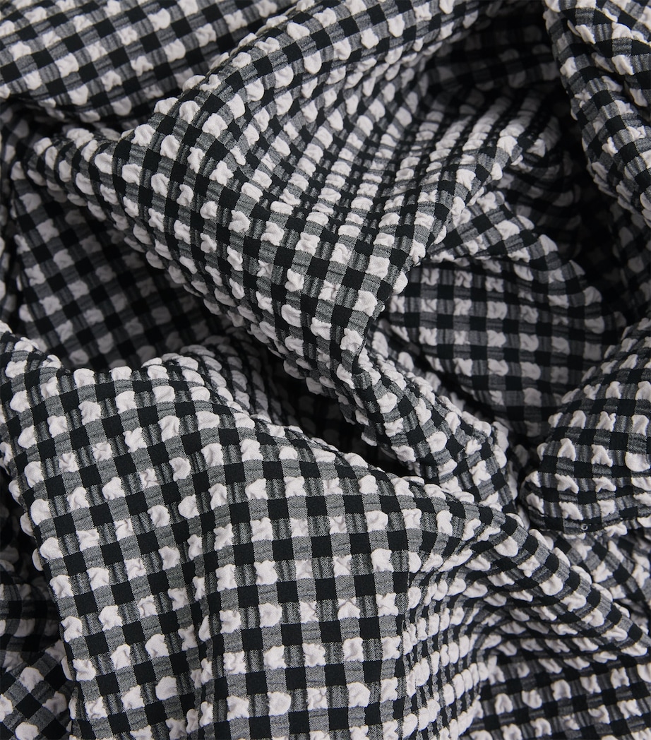 Seersucker Gingham Mini Sarong BLACK GINGHAM Image 5