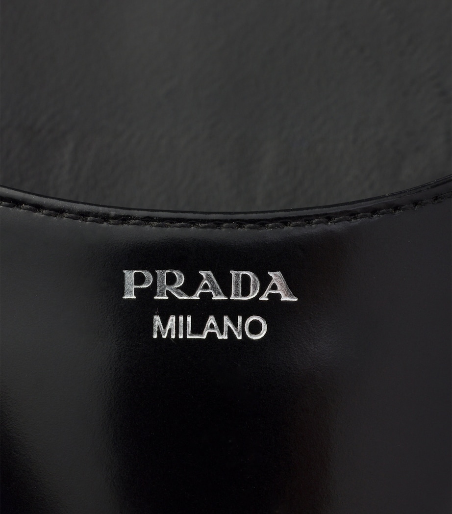 Prada Brushed Leather Slingback Pumps 55 Black Image 6