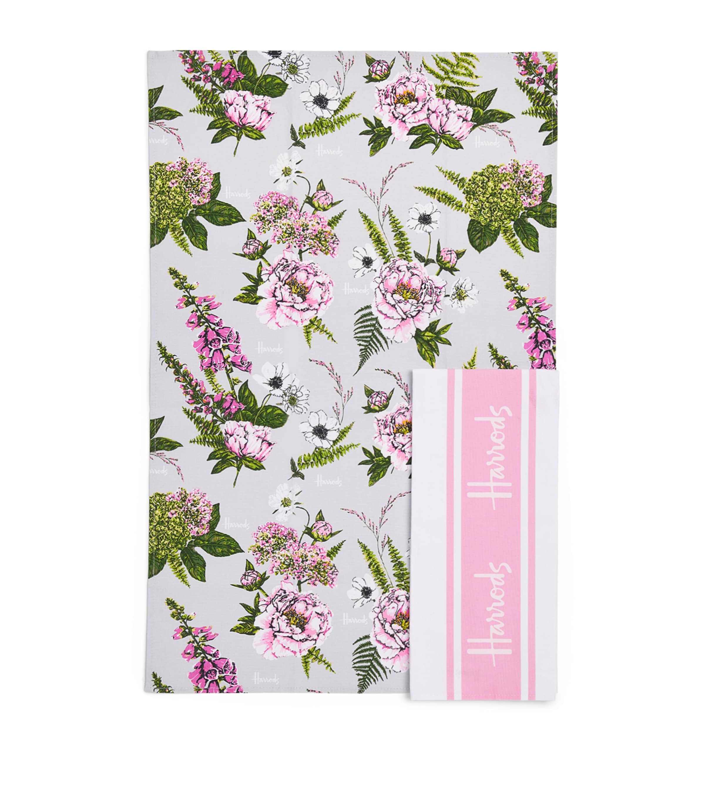 Shop Harrods Meadow Print Tea Towel Set In Pink