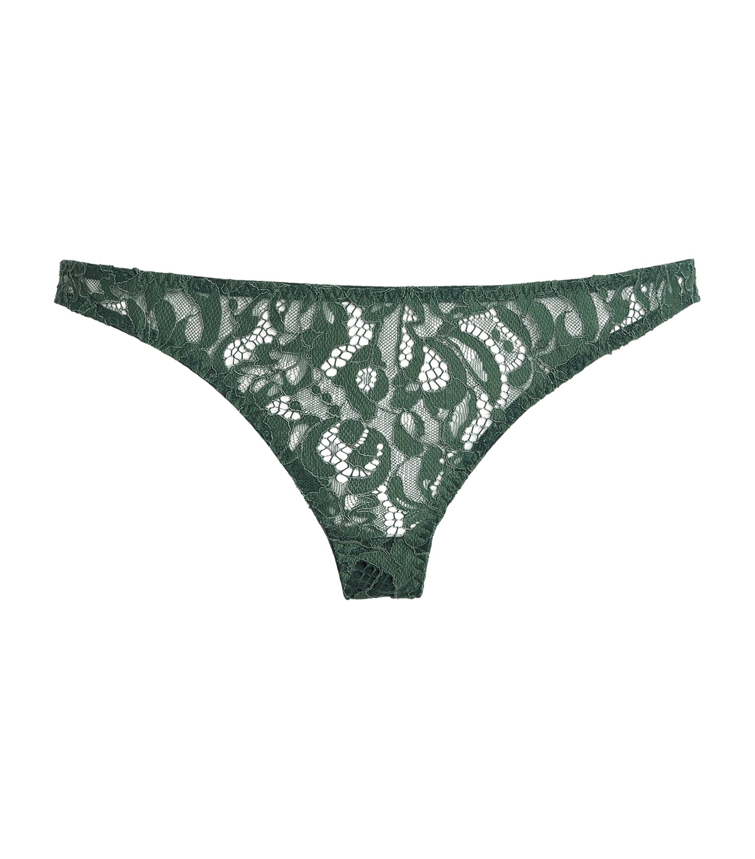 Coco De Mer Lace Isara Brazilian Briefs In Green