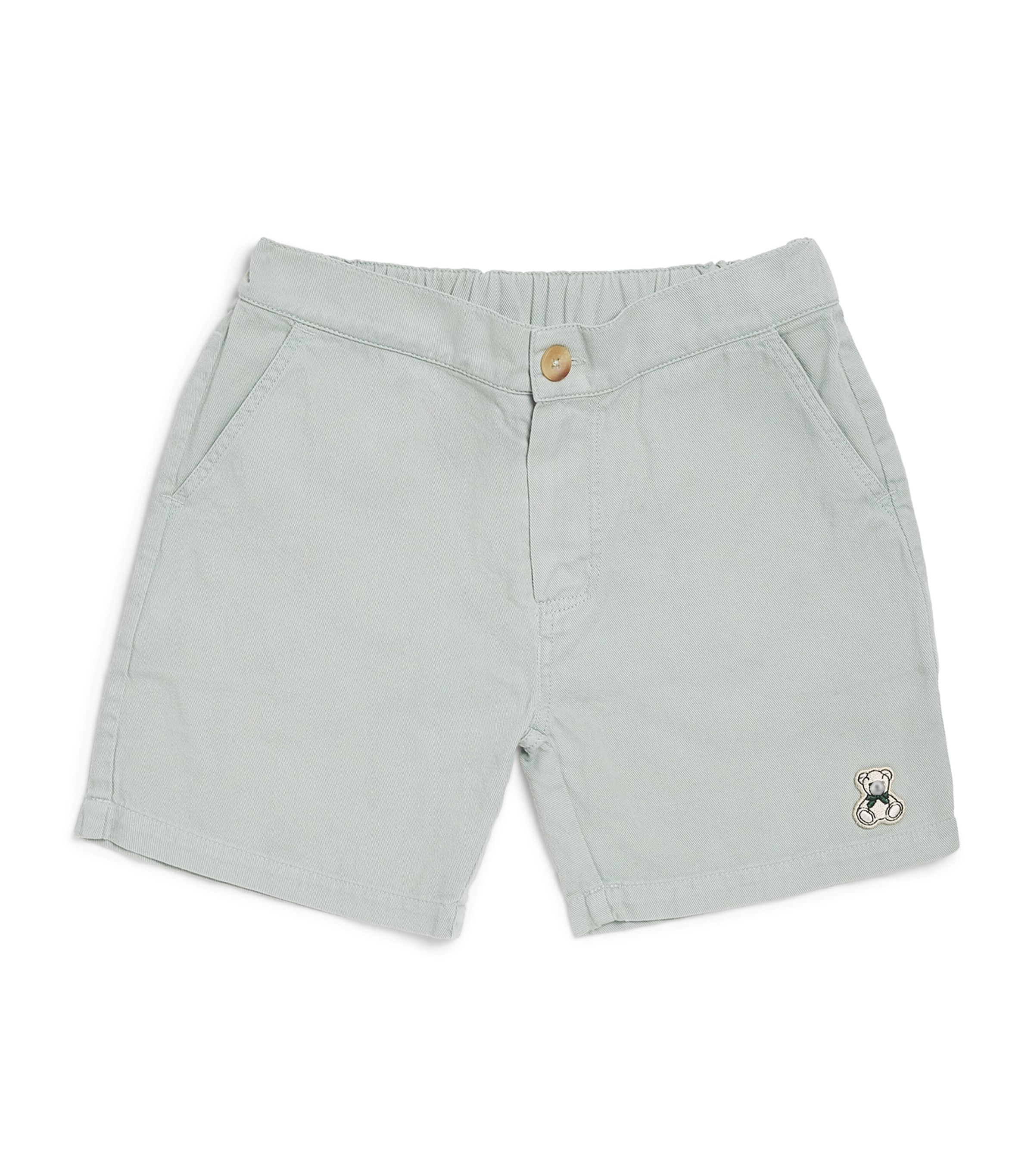 Harrods Cotton Logo Chino Shorts (4-16 Years) Green Image 1
