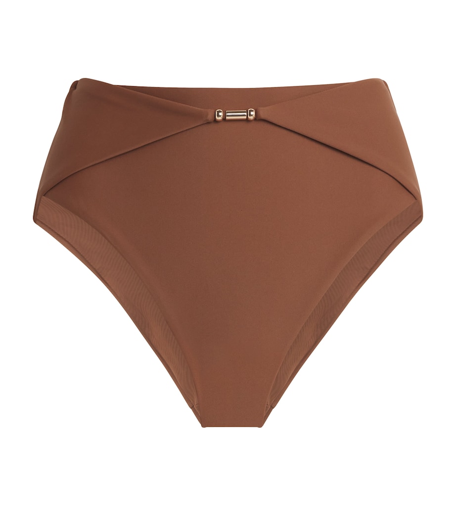Devon Windsor Womens Draped Evalina Bikini Briefs Umber Image 1
