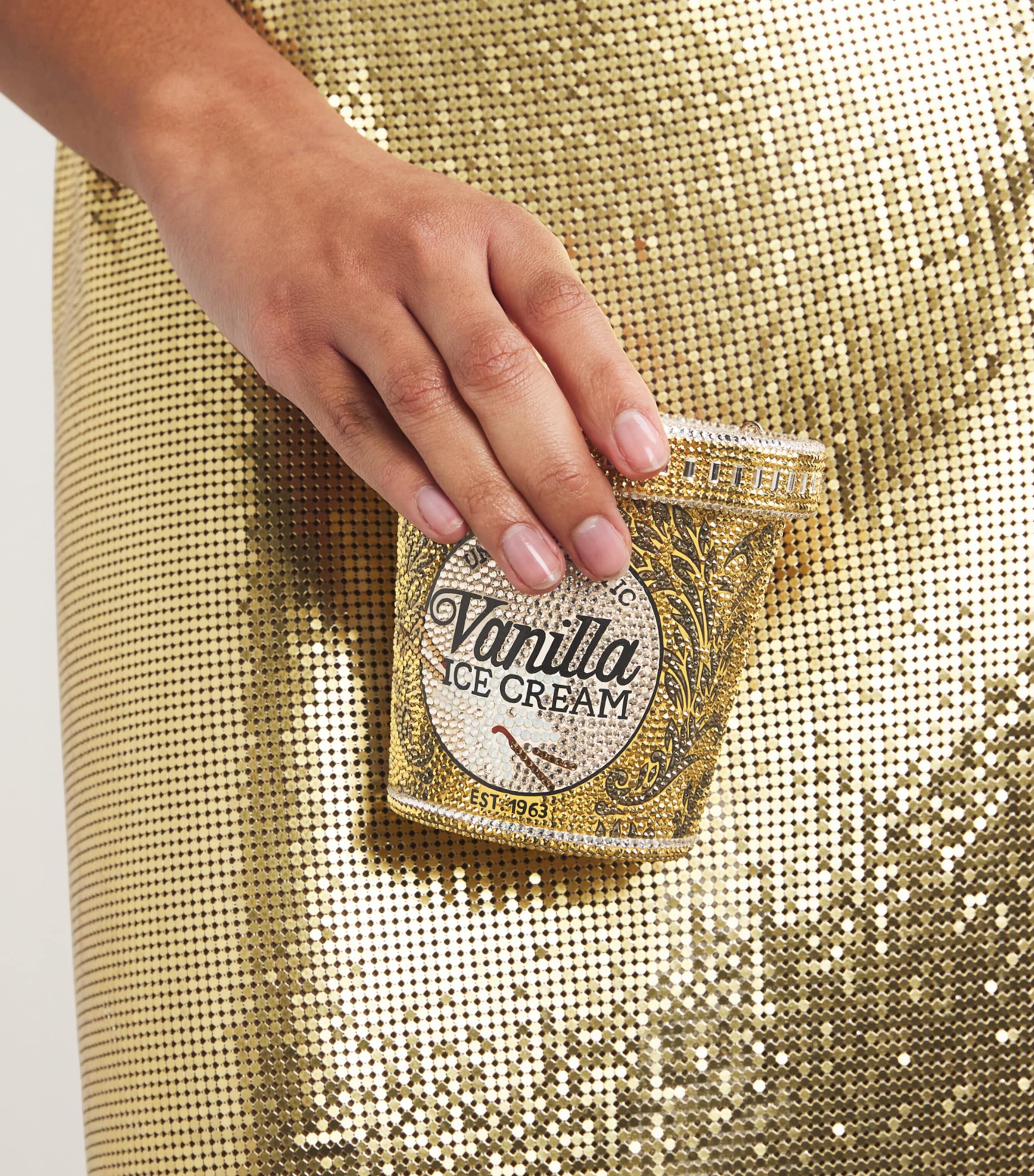 Judith Leiber Silver Vanilla Ice Cream Pint Clutch Bag Harrods US