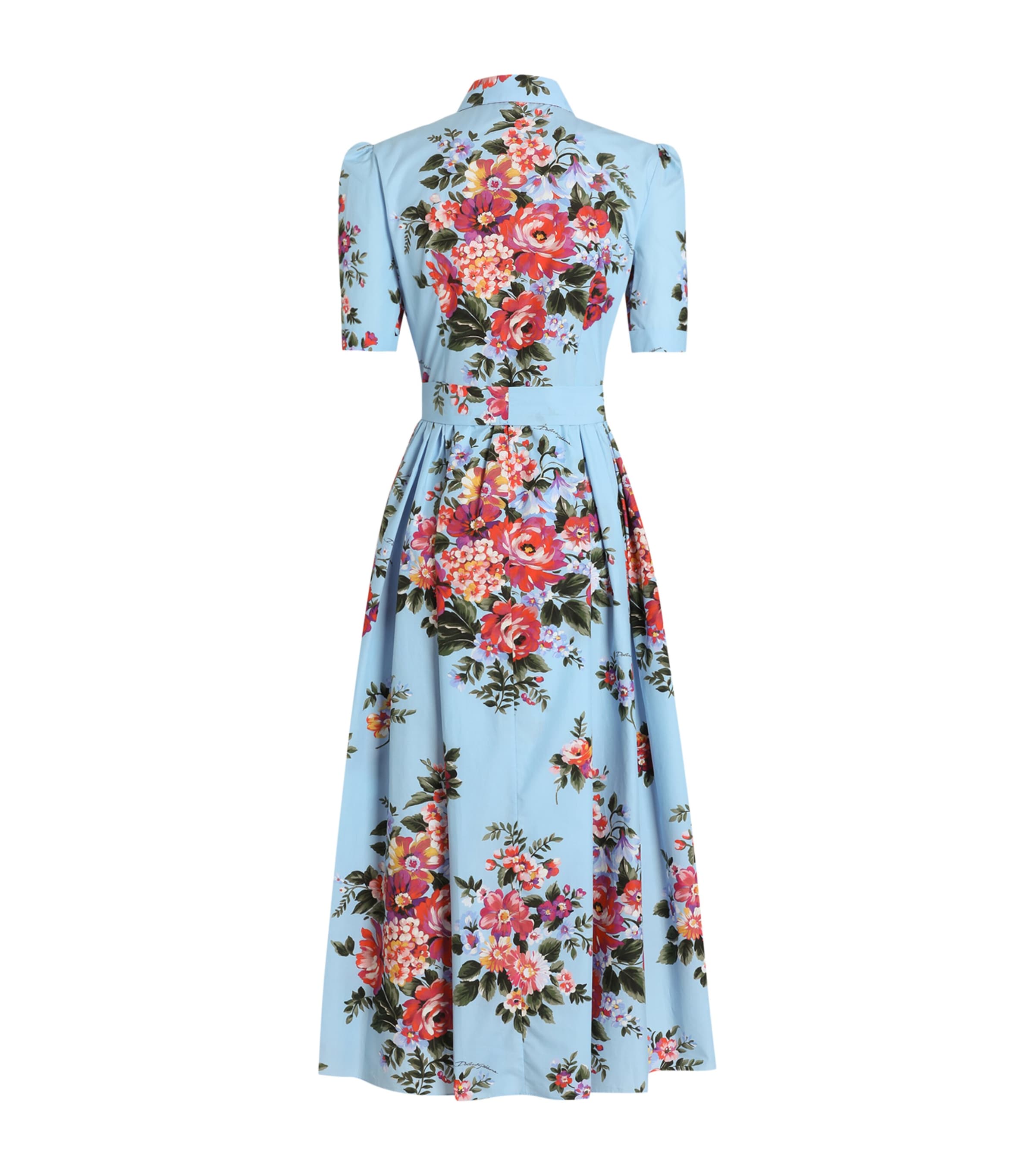 Dolce&Gabbana Womens Cotton Poplin Belted Midi Dress Mazz Image 2
