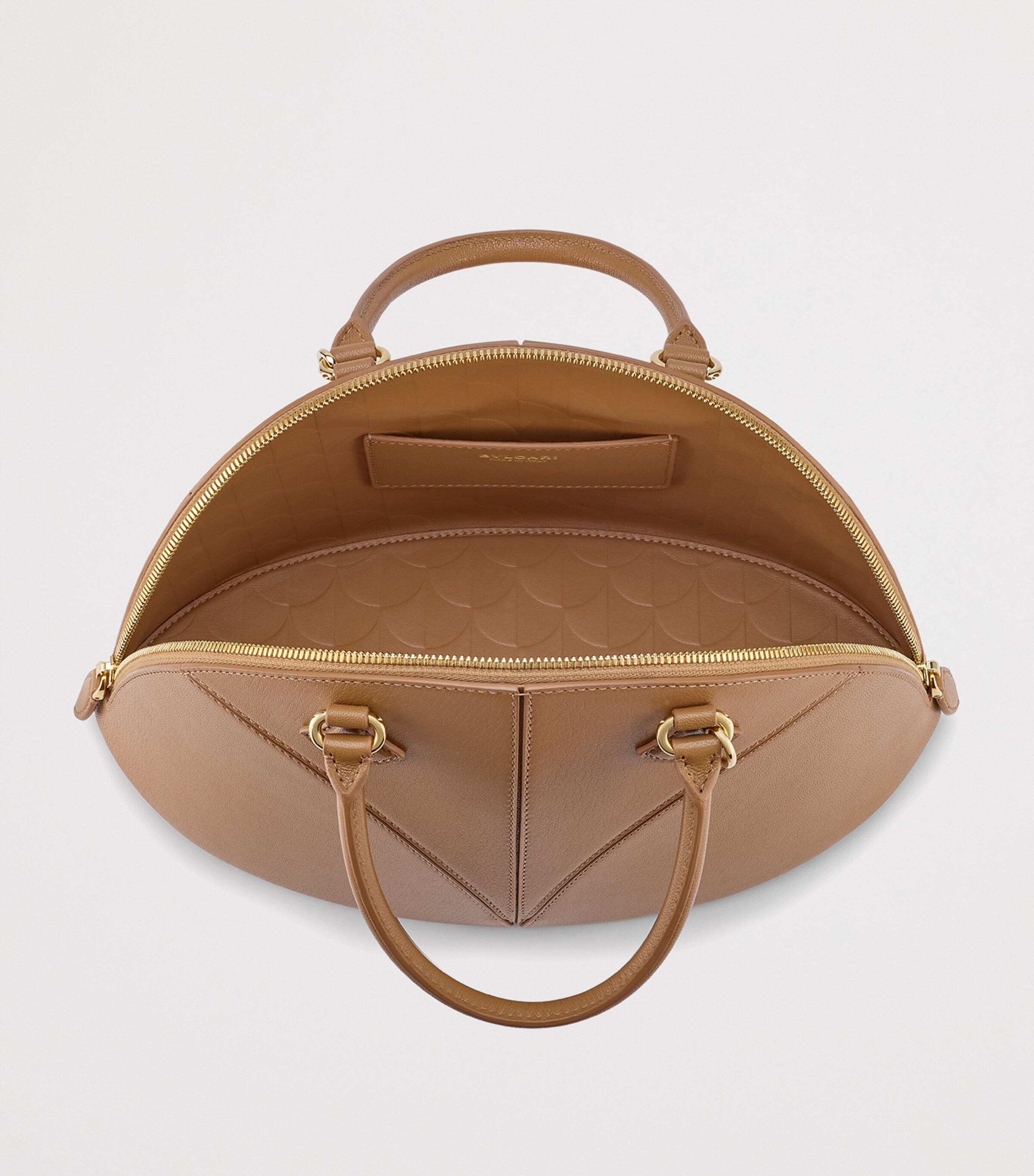 Medium Leather Marquise Top-Handle Bag BROWN Image 3