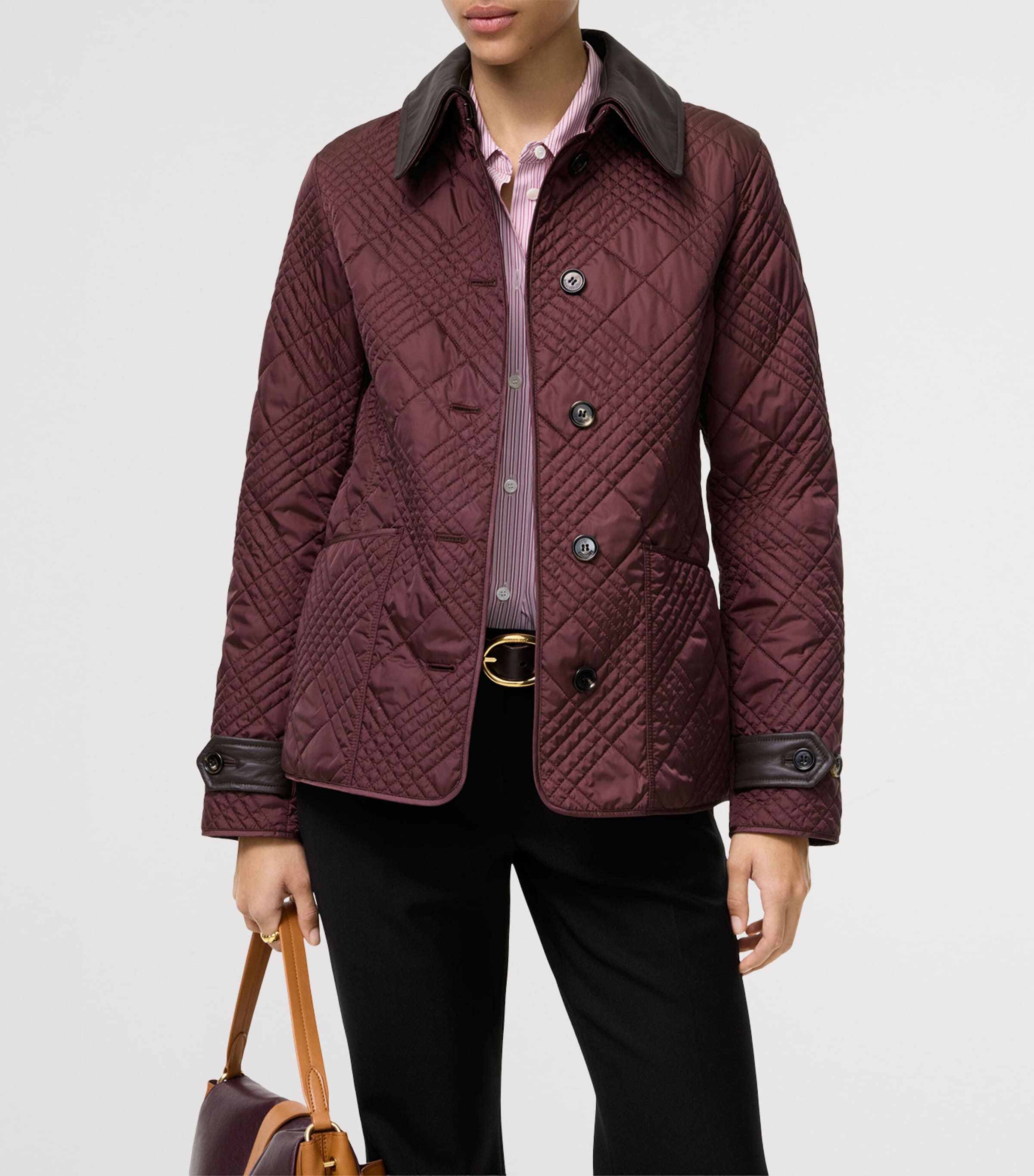 Burberry Womens Quilted Fernleigh Jacket Vineyard Red Image 2