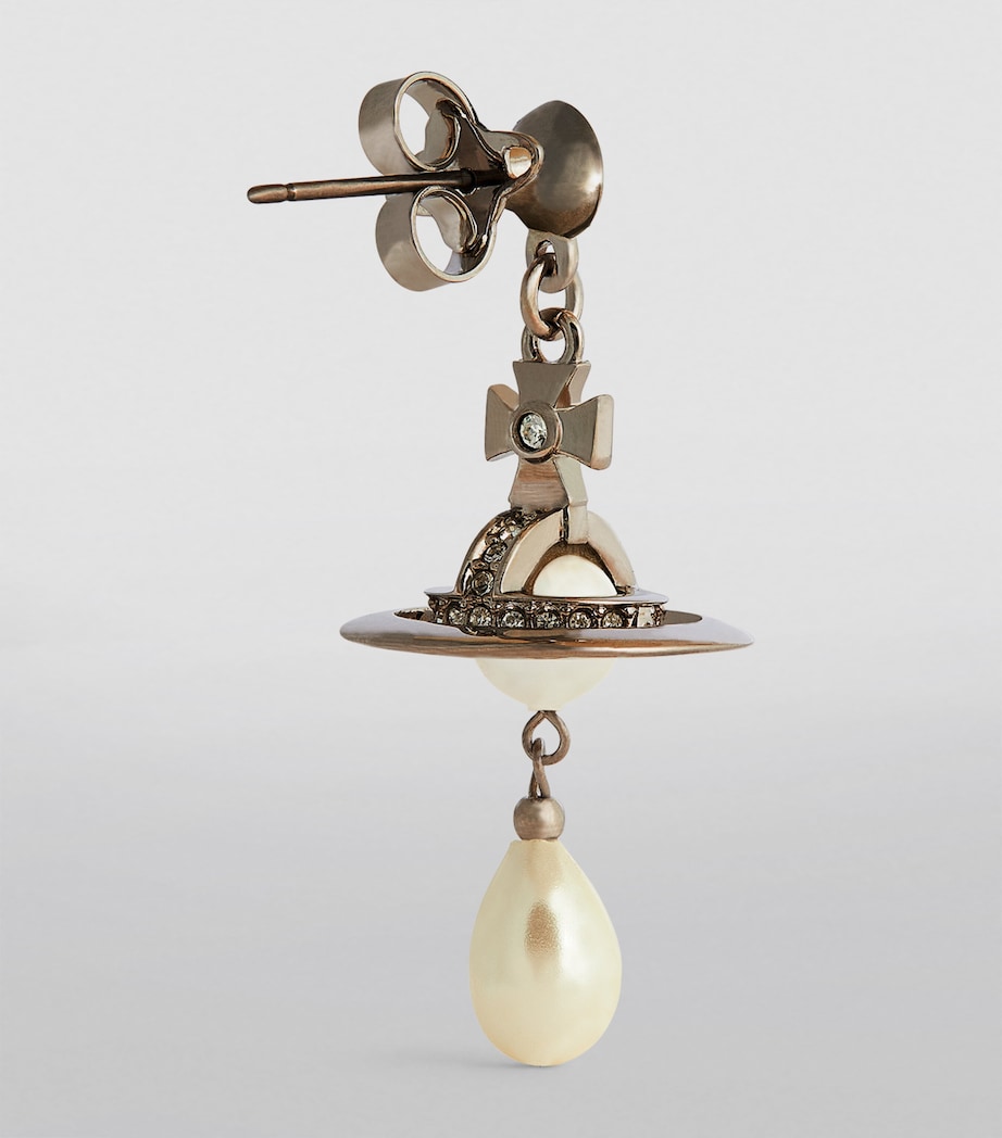 Vivienne Westwood Orb Single Drop Earring Platinum/pearl Image 3