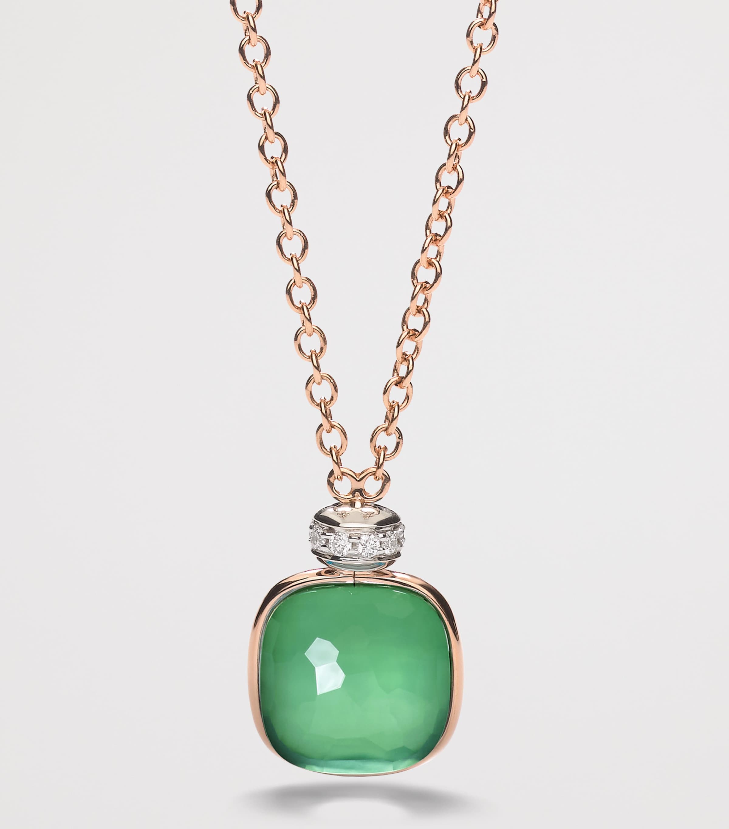 Pomellato Mixed Gold, Diamond, Prasiolite and Agate Nudo Necklace Bpaav Image 3