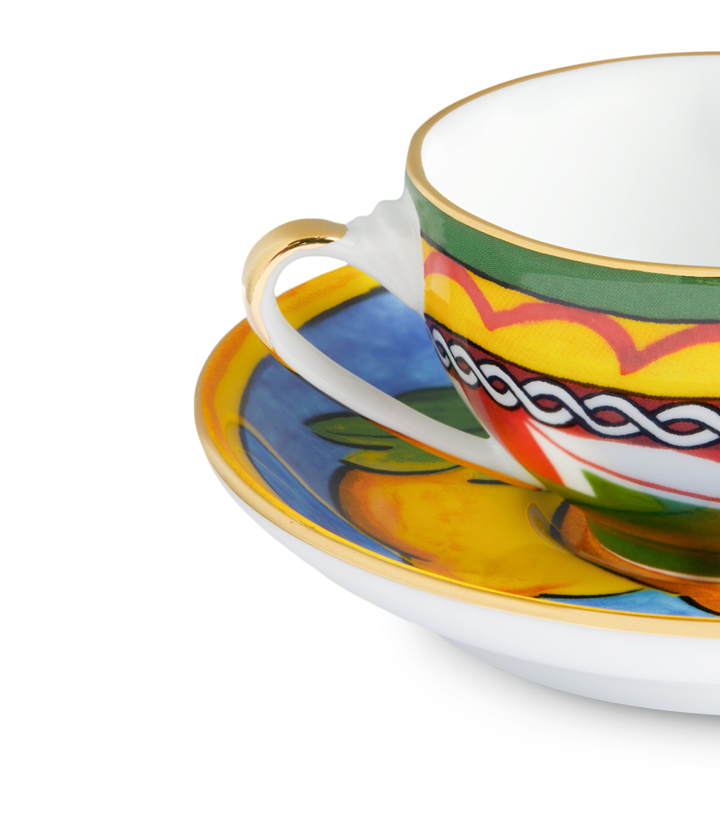 Dolce&Gabbana Casa Carreto Coffee Cup and Saucer Limoni F Do Az Image 3
