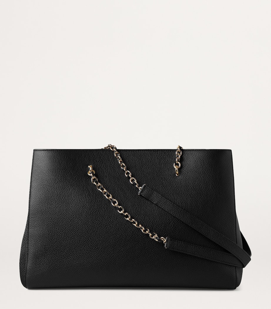 Small Leather Lily Chain Tote Bag BLACK Image 2