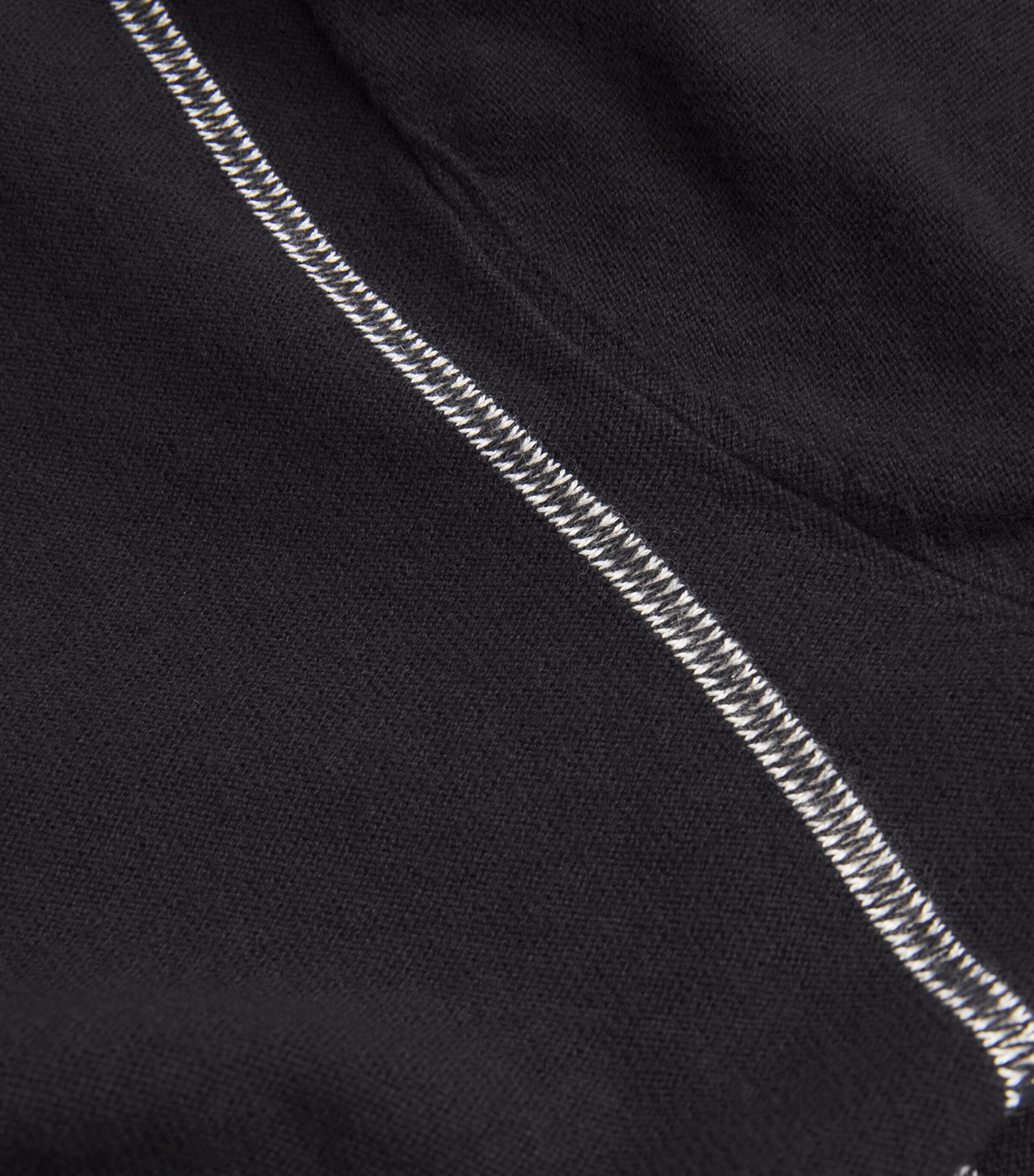 Cotton-Cashmere Yarn Stripe Cardigan BLACK Image 5