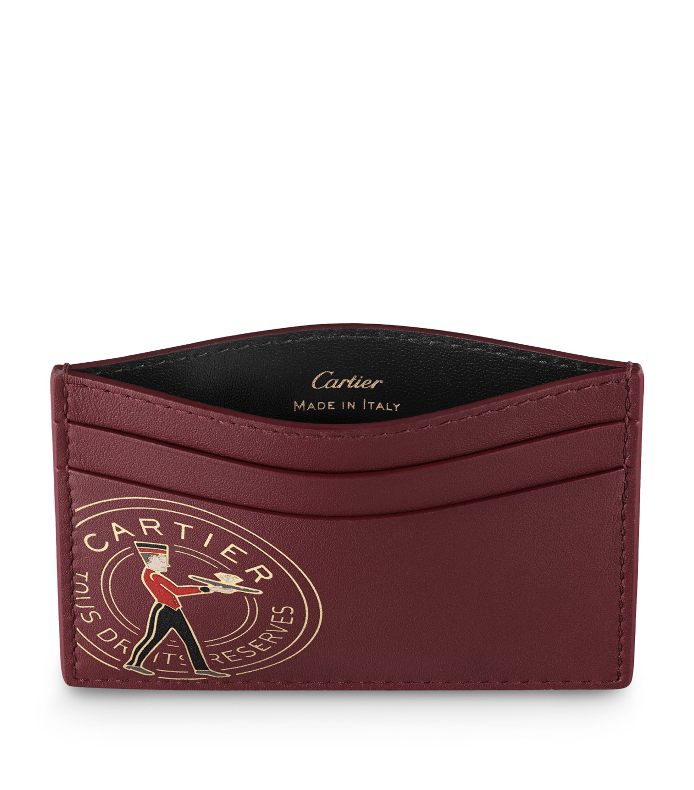 Cartier Burgundy Leather Diabolo de Cartier Card Holder | Harrods UK