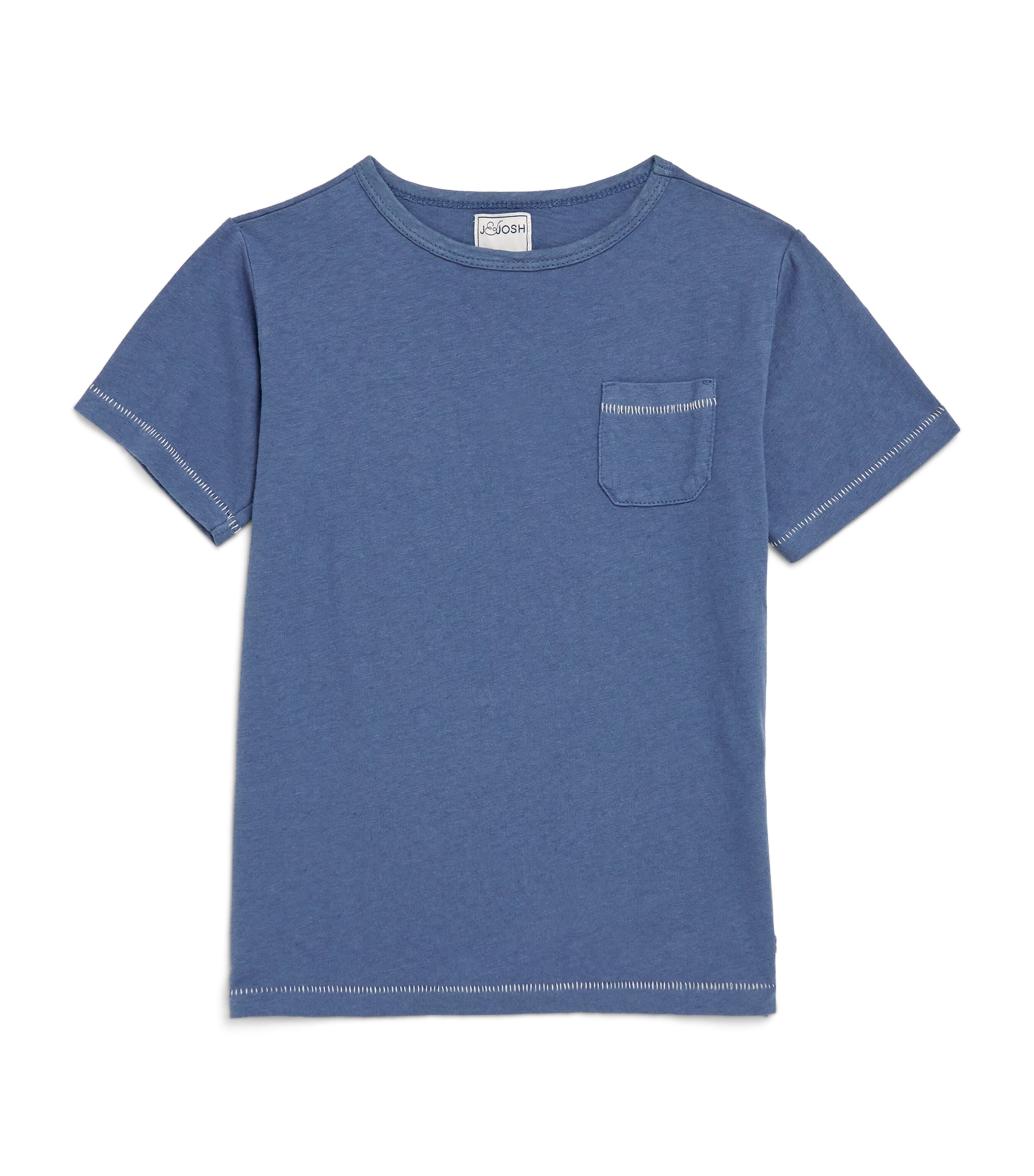 J & Josh Cotton-linen T-shirt In Blue