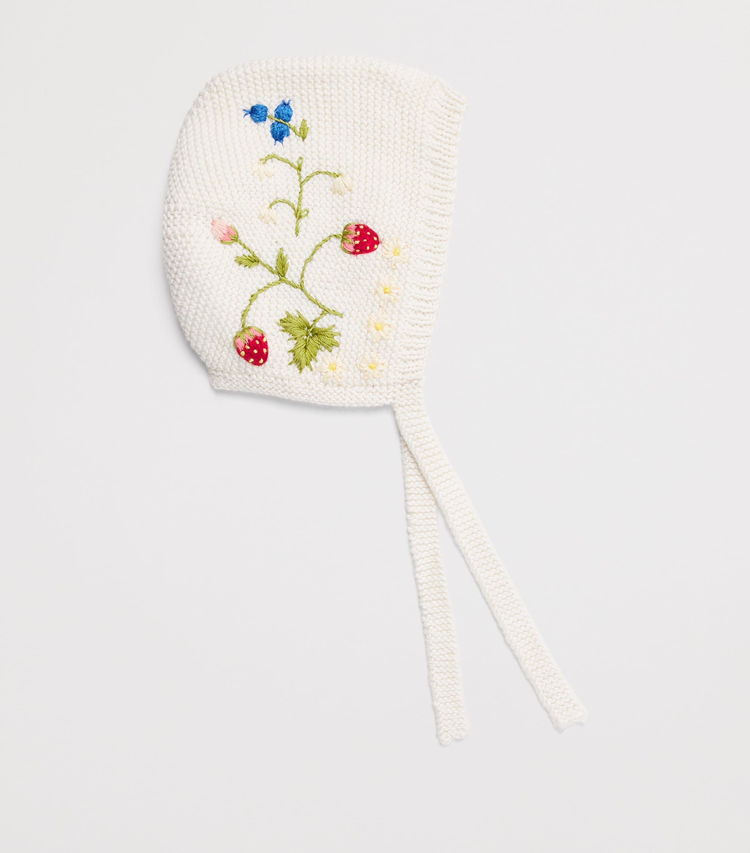 Shirley Bredal Cotton Embroidered Strawberry Bonnet Mw Marshmellow Image 2