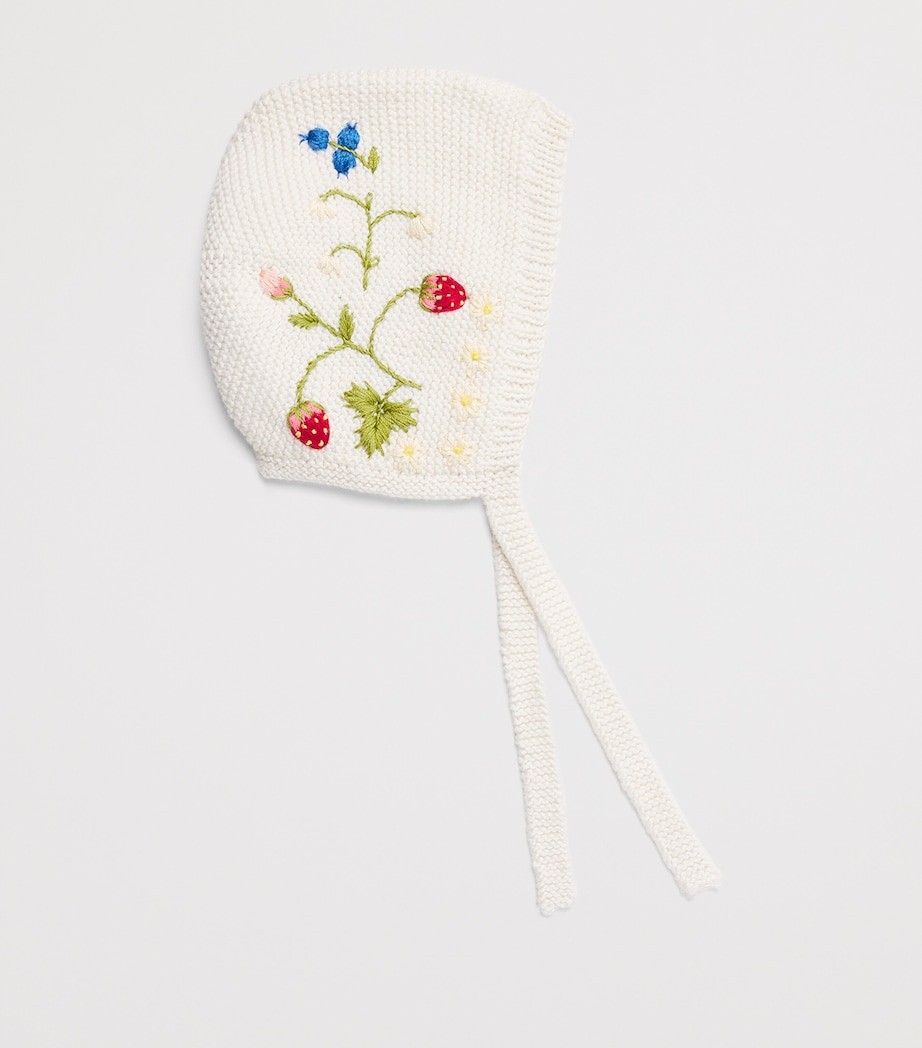 Shirley Bredal Cotton Embroidered Strawberry Bonnet Mw Marshmellow Image 2