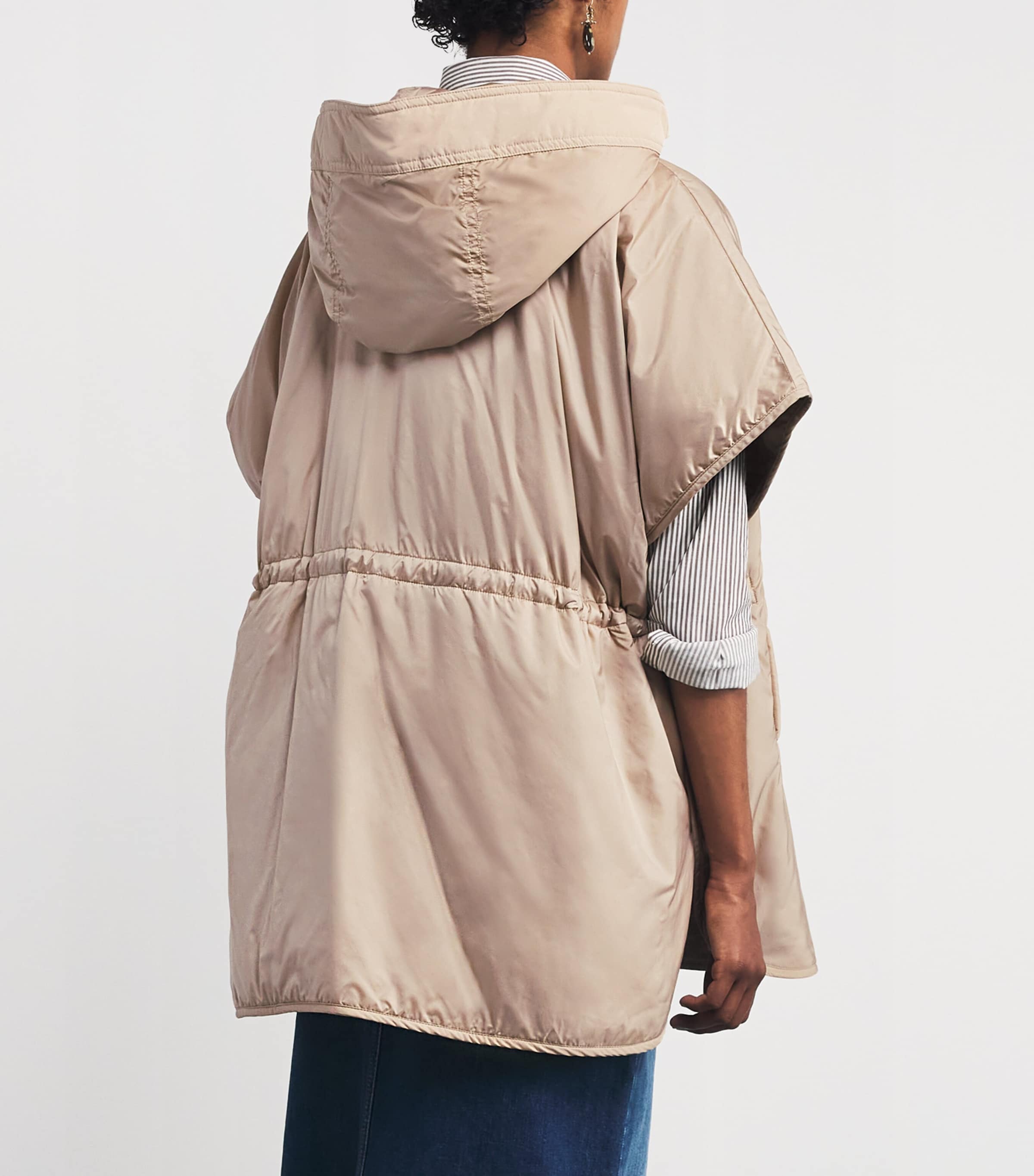 Reversible Padded Cape Jacket BEIGE Image 4