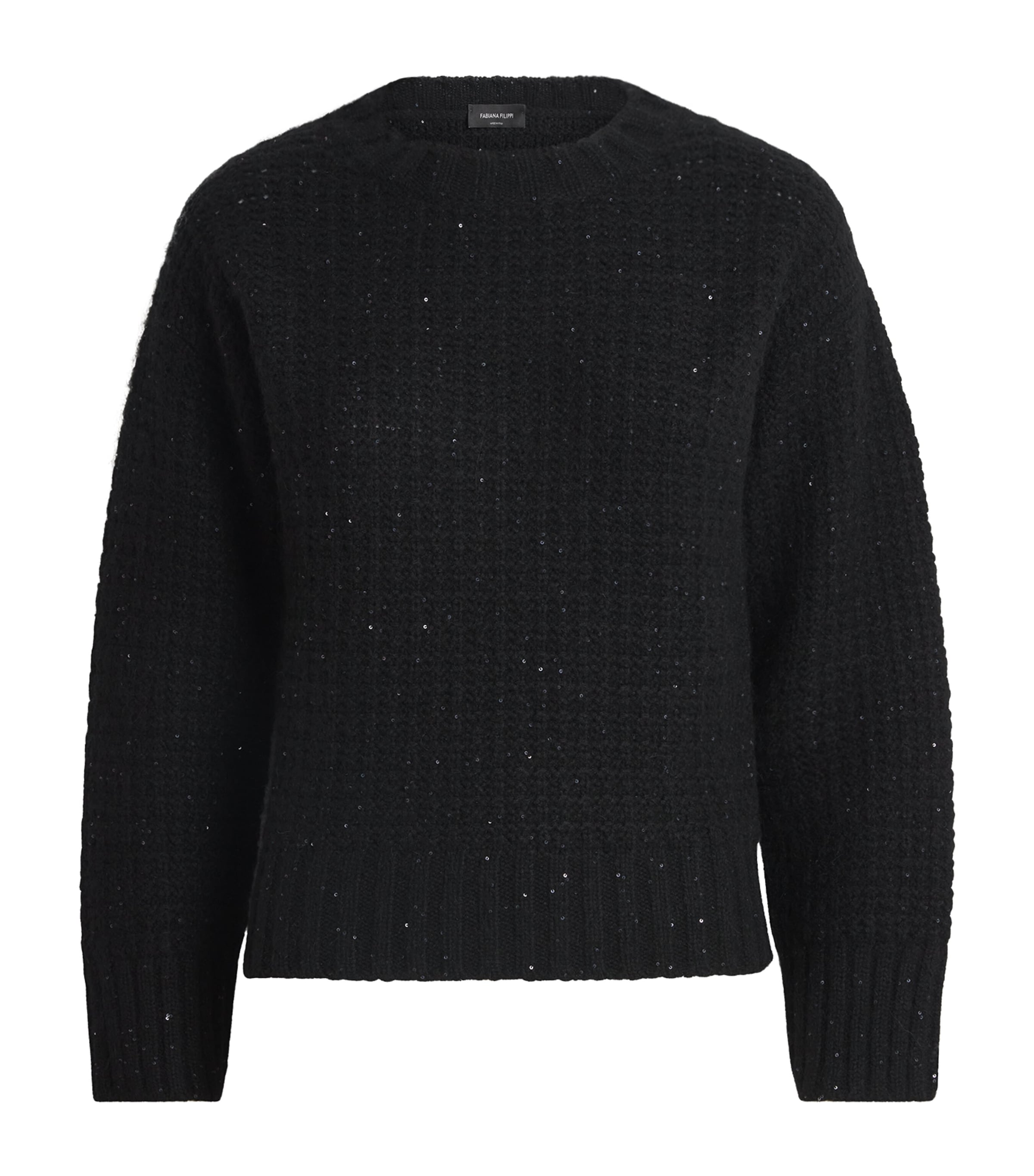 Fabiana Filippi Wool-blend Sequin Sweater In Black