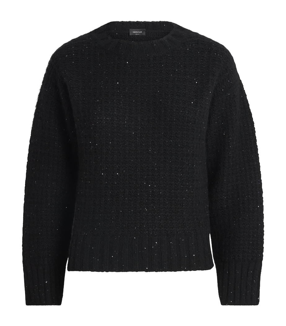 Wool-Blend Sequin Sweater 825 NERO Image 1