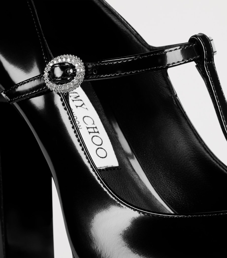 Marene 120 Leather Mary Jane Pumps BLACK/CRYSTAL Image 5
