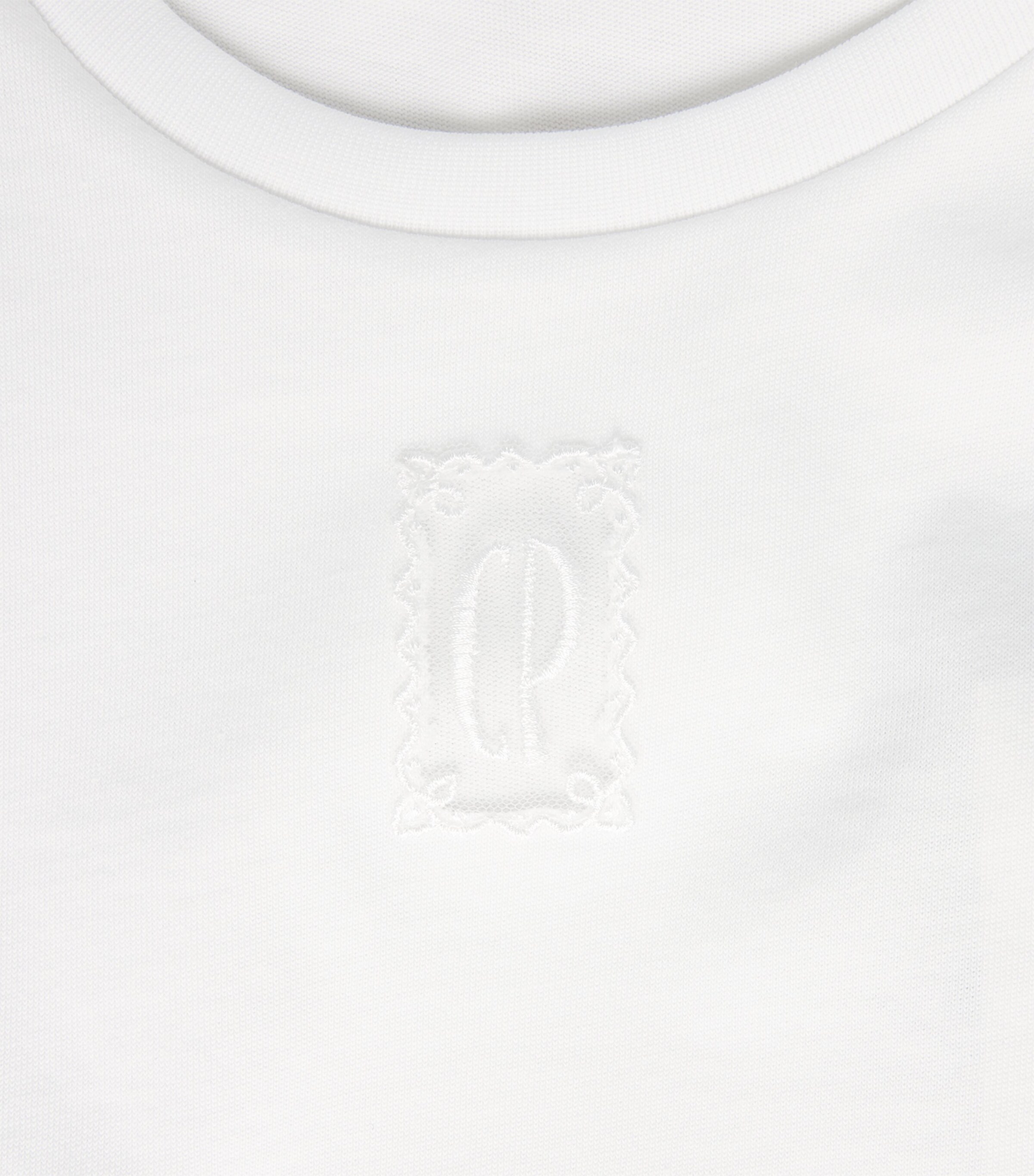 Claudie Pierlot Womens Cotton Tulle Logo T-Shirt Ecru Image 6