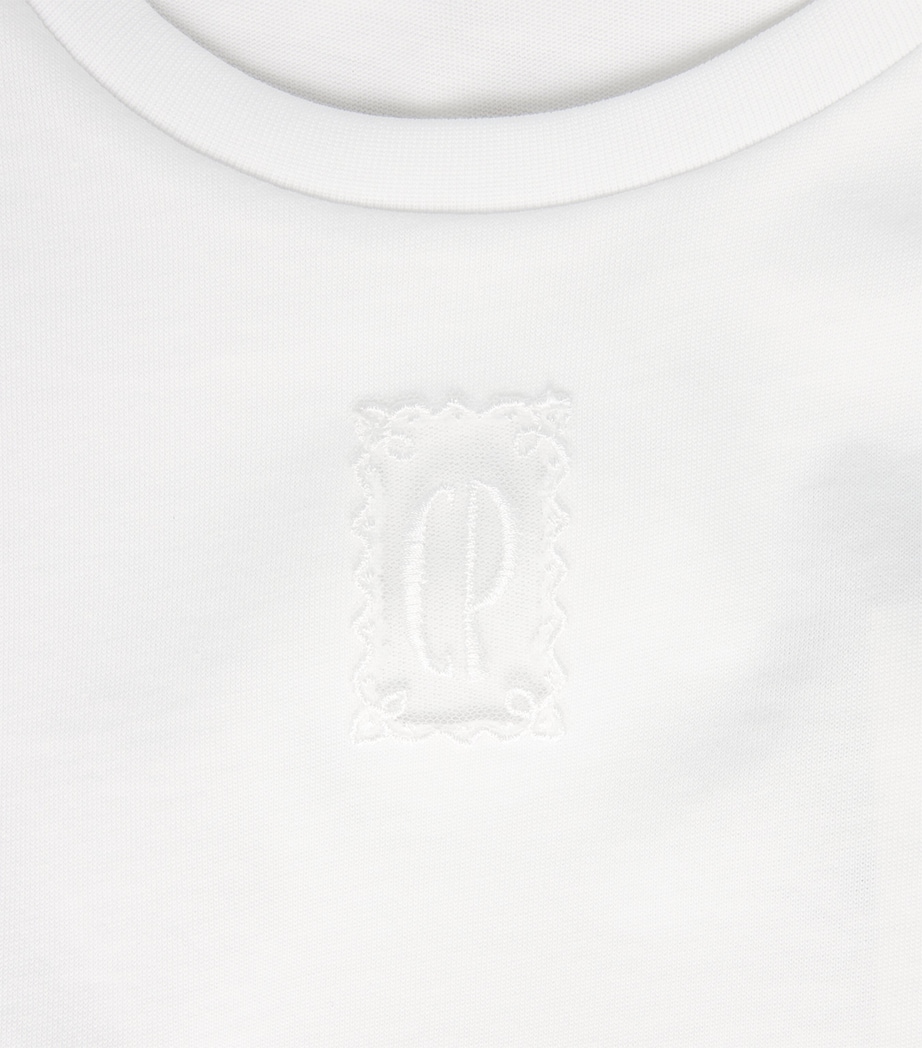 Claudie Pierlot Womens Cotton Tulle Logo T-Shirt Ecru Image 6