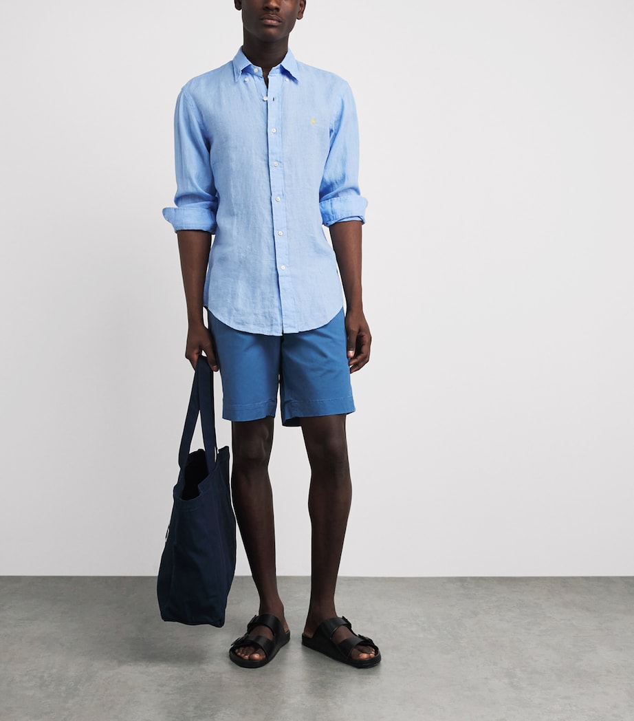 Polo Ralph Lauren Mens Linen Custom-Fit Shirt Austin Blue Image 2