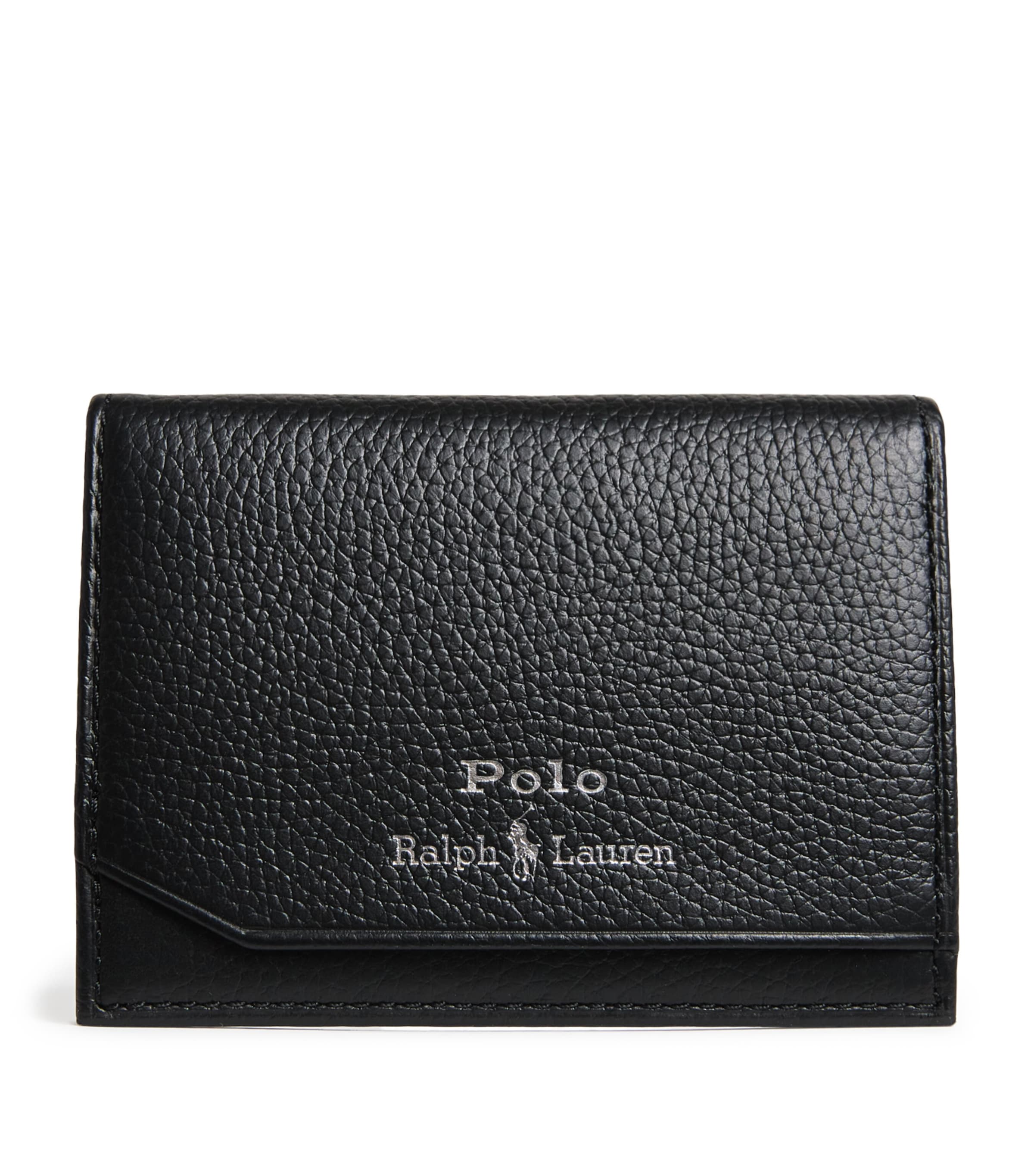 Polo Ralph Lauren Logo-print Full-grain Leather Bifold Cardholder In Black