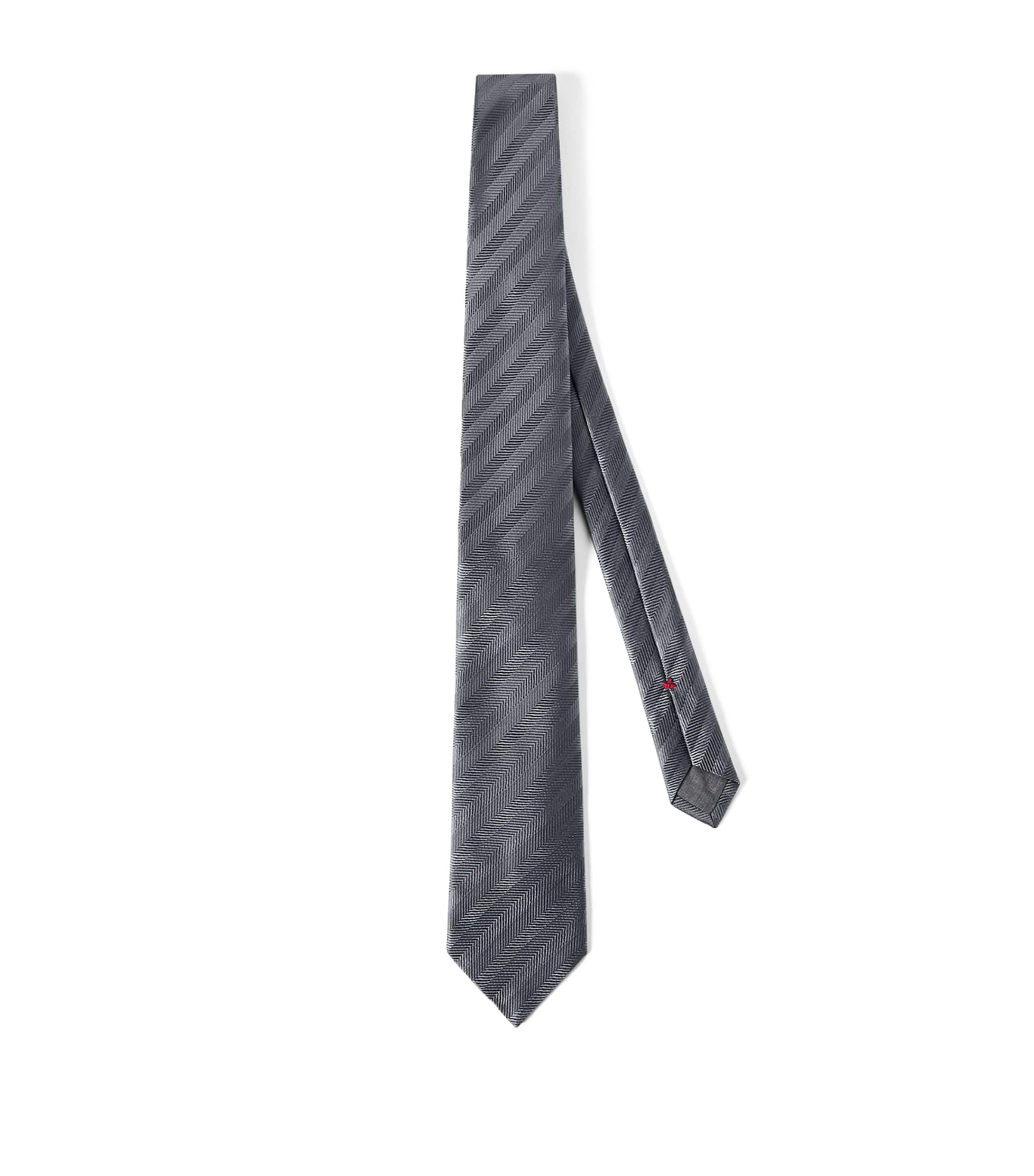 Brunello Cucinelli Silk Stripe Jacquard Tie Image 1