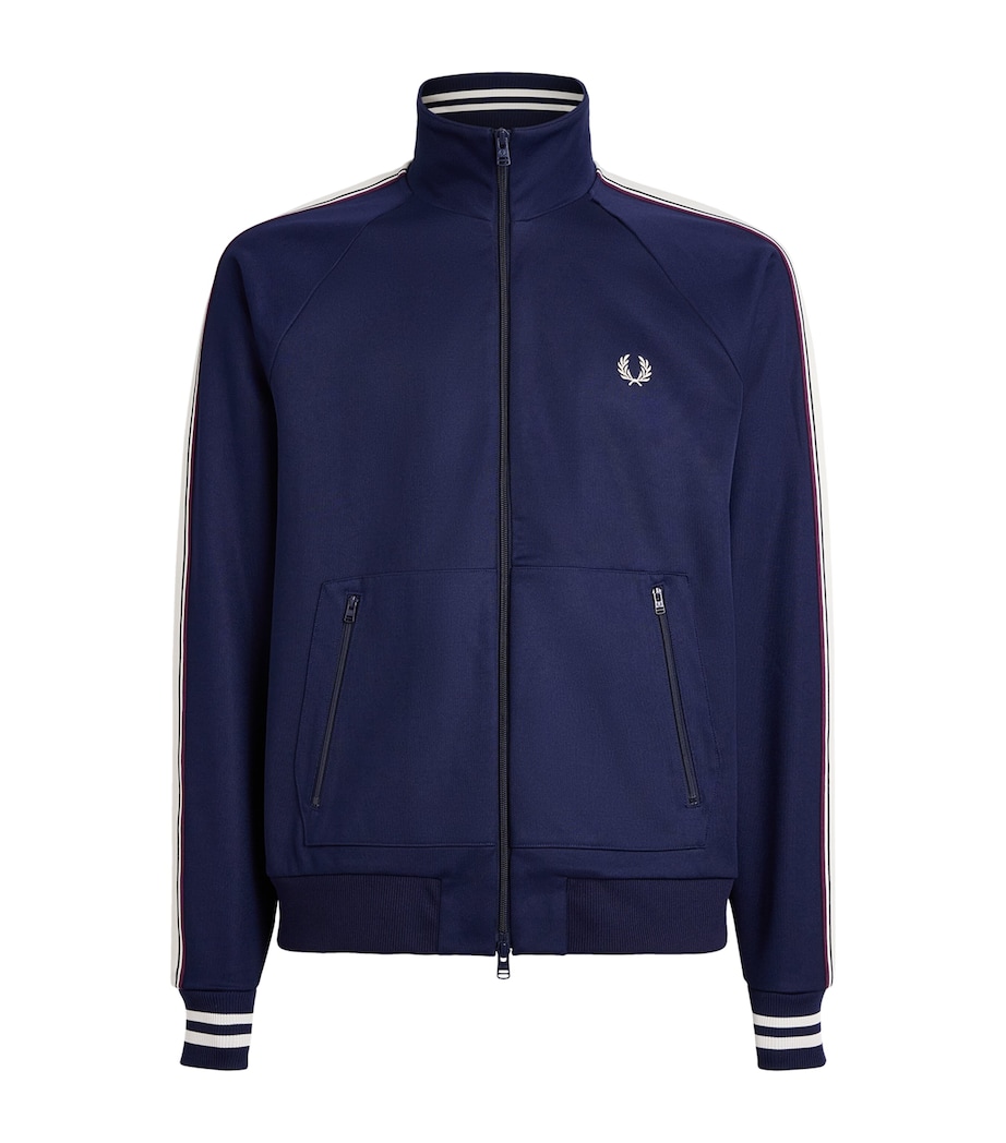 Fred Perry Mens Embroidered Taped Track Jacket Twilight Na Image 1