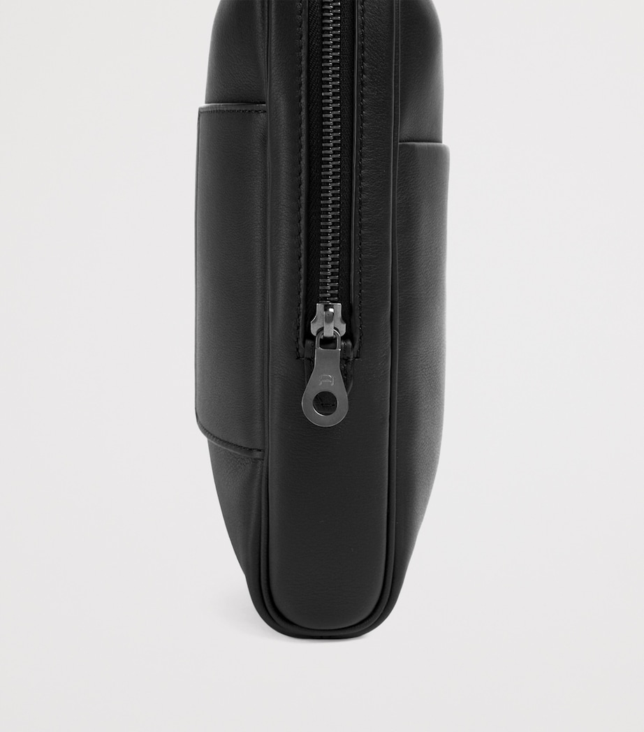 Leather Trolley-Sleeve Laptop Case BLACK Image 5