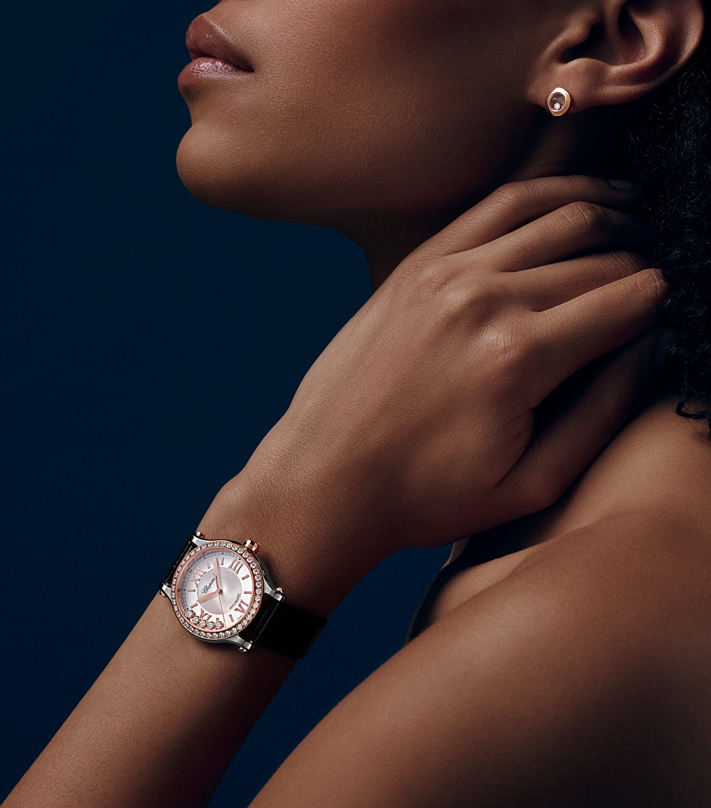 Rose Gold, Stainless Steel and Diamond Happy Sport Automatic Watch 33mm ROSE GOLD/STAINLESS Image 5