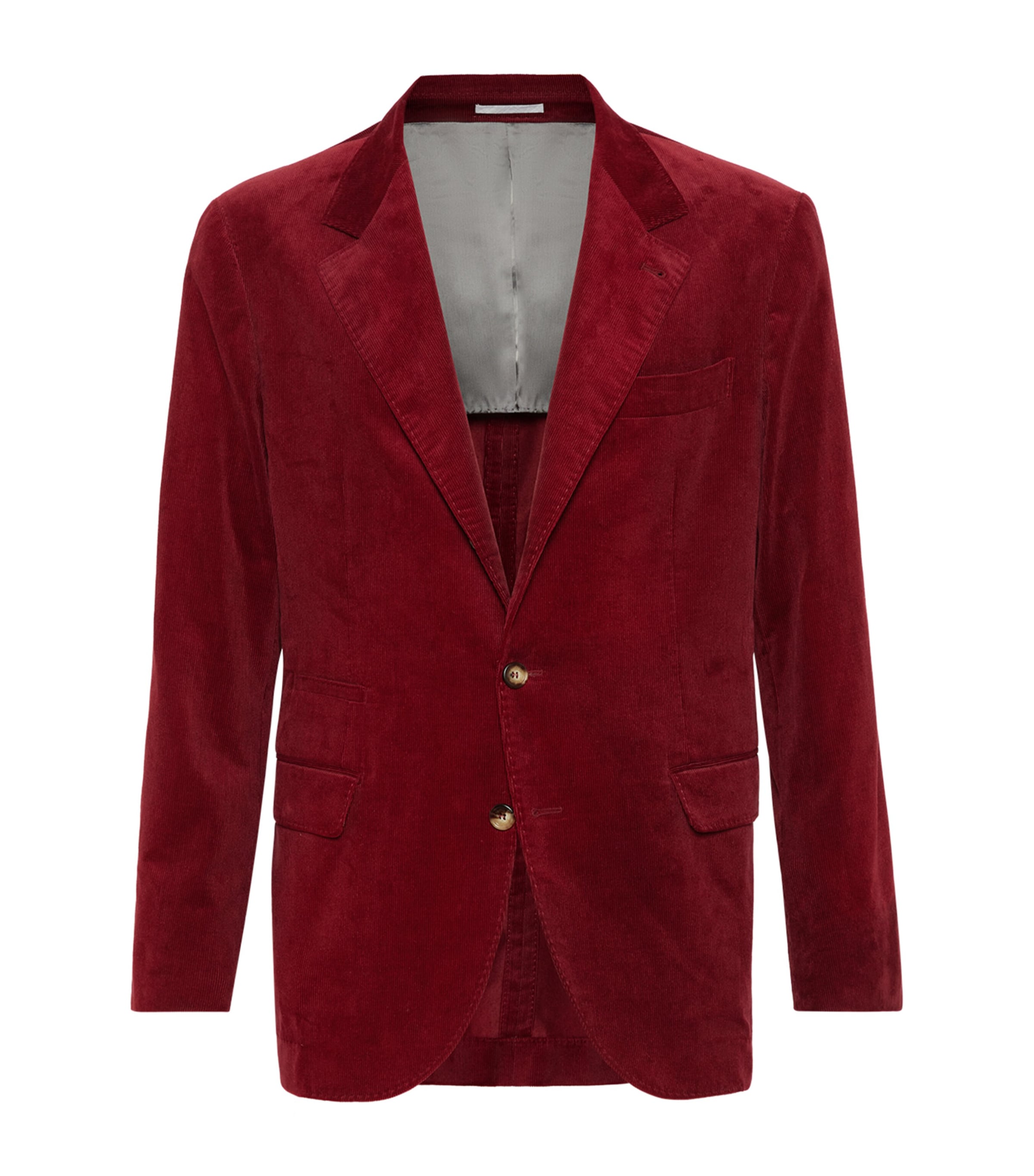 Brunello Cucinelli Sea Island Cotton-corduroy Deconstructed Blazer In Red