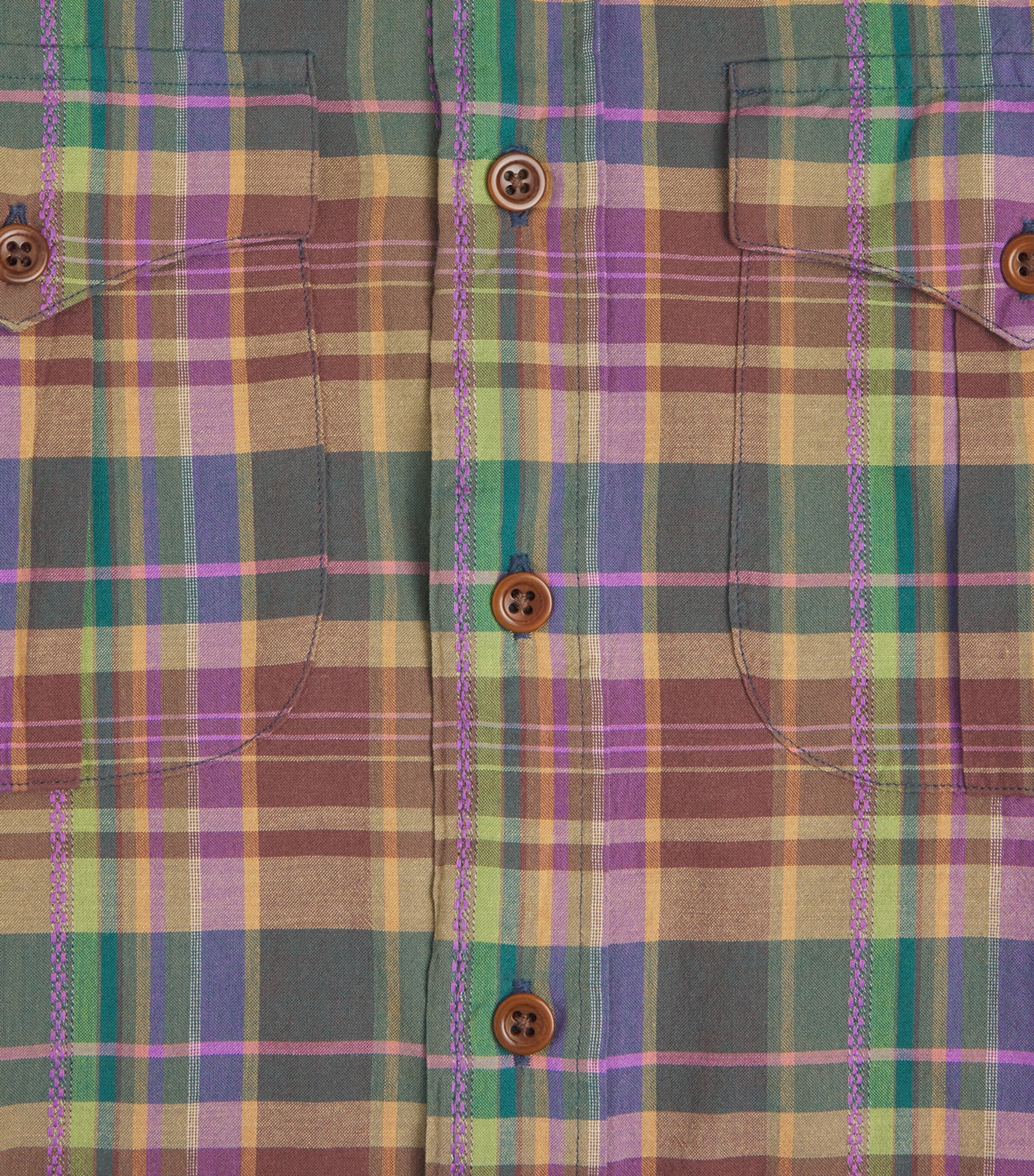 Polo Ralph Lauren Mens Cotton Check Shirt Brwn Prple Mlti Image 6