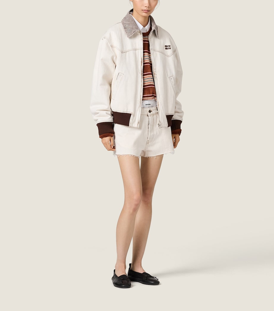 Miu Miu Womens Denim Blouson Jacket Image 2