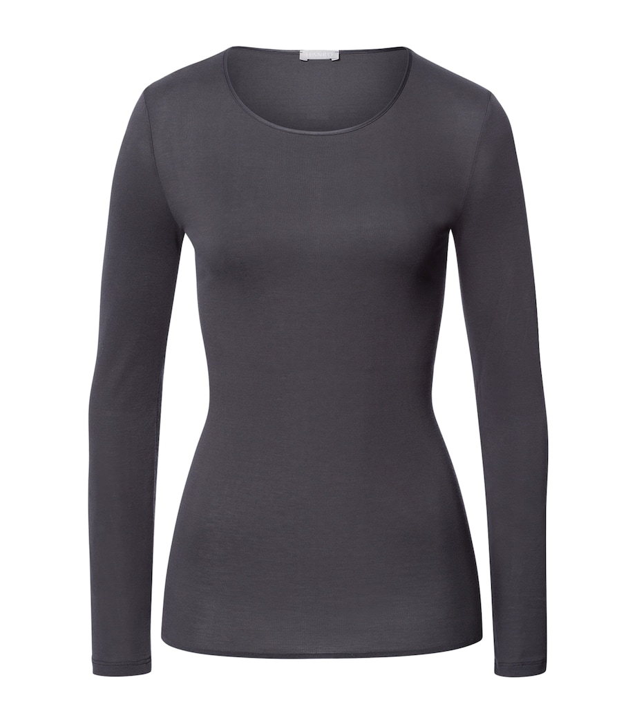 Cotton Seamless Long-Sleeve Top BLACK PEARL Image 1
