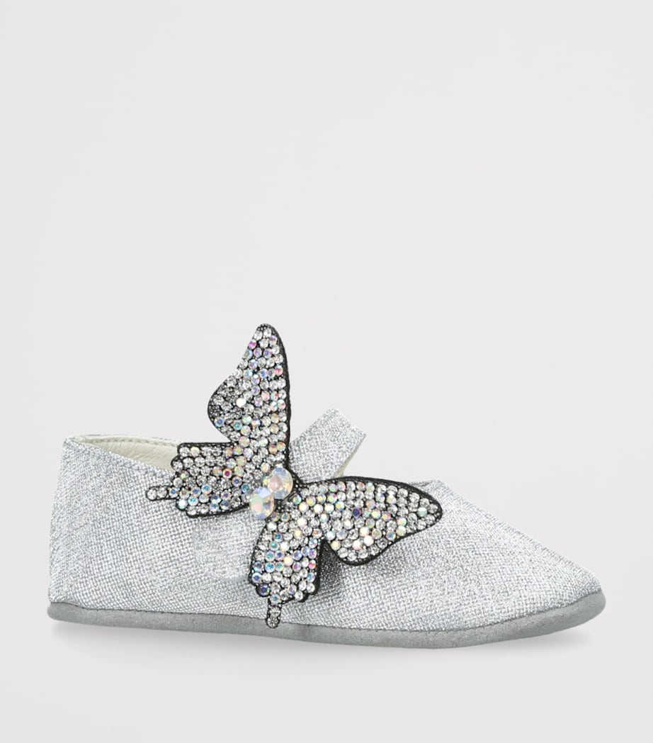 Crystal Butterfly Ballet Flats SILVER Image 3