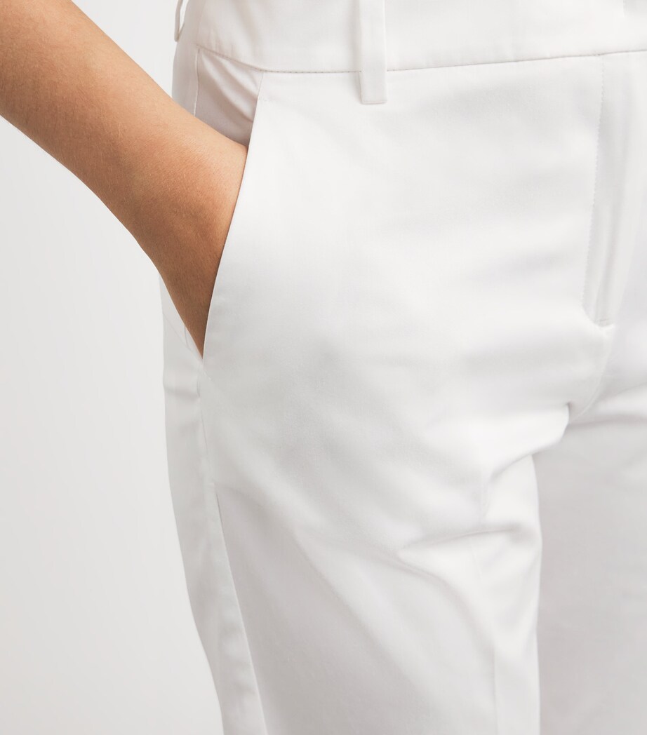 Cotton Gabardine Slim Trousers WHITE Image 6