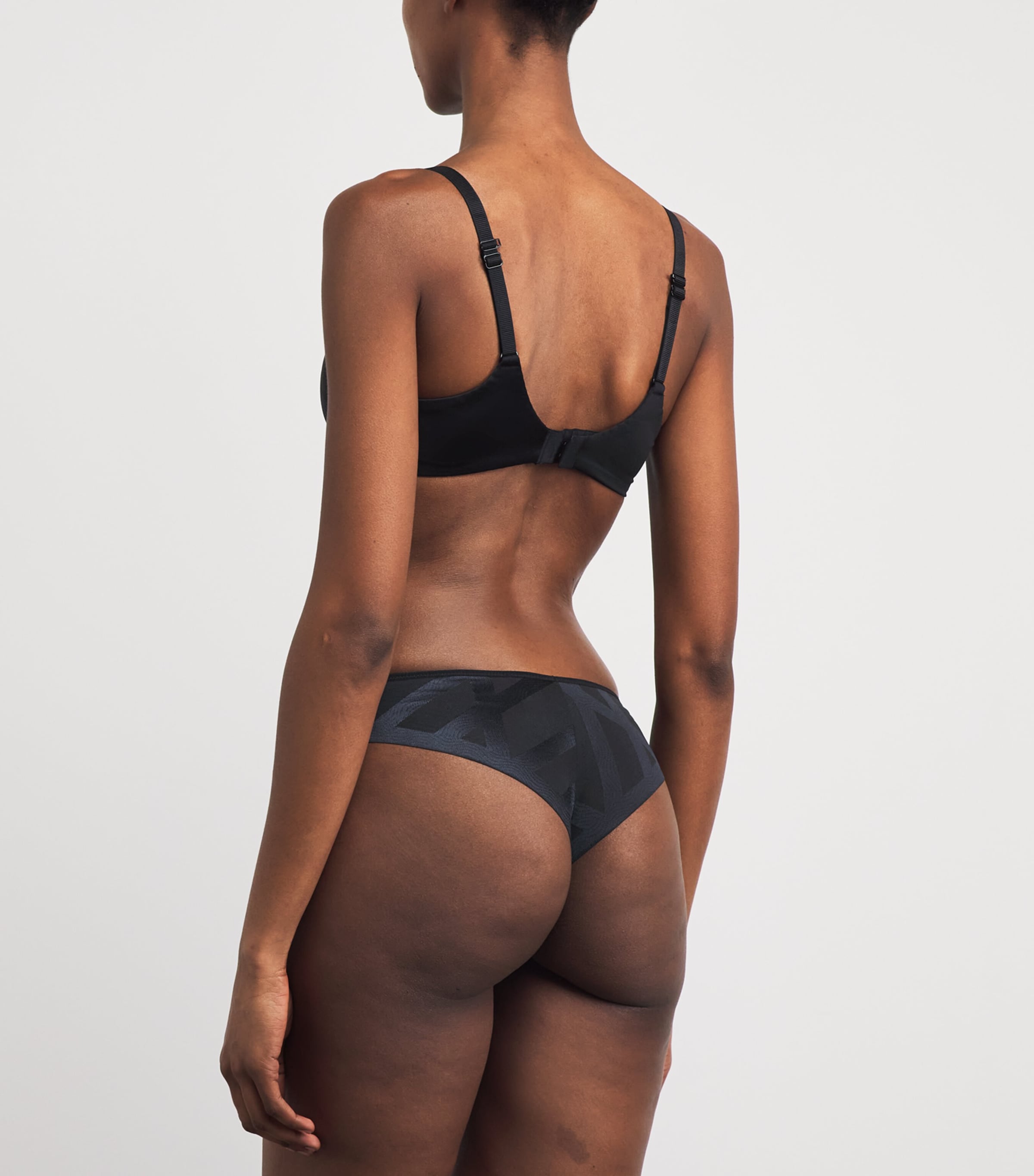 Chantelle Womens Glaze Tanga Briefs Black Image 3