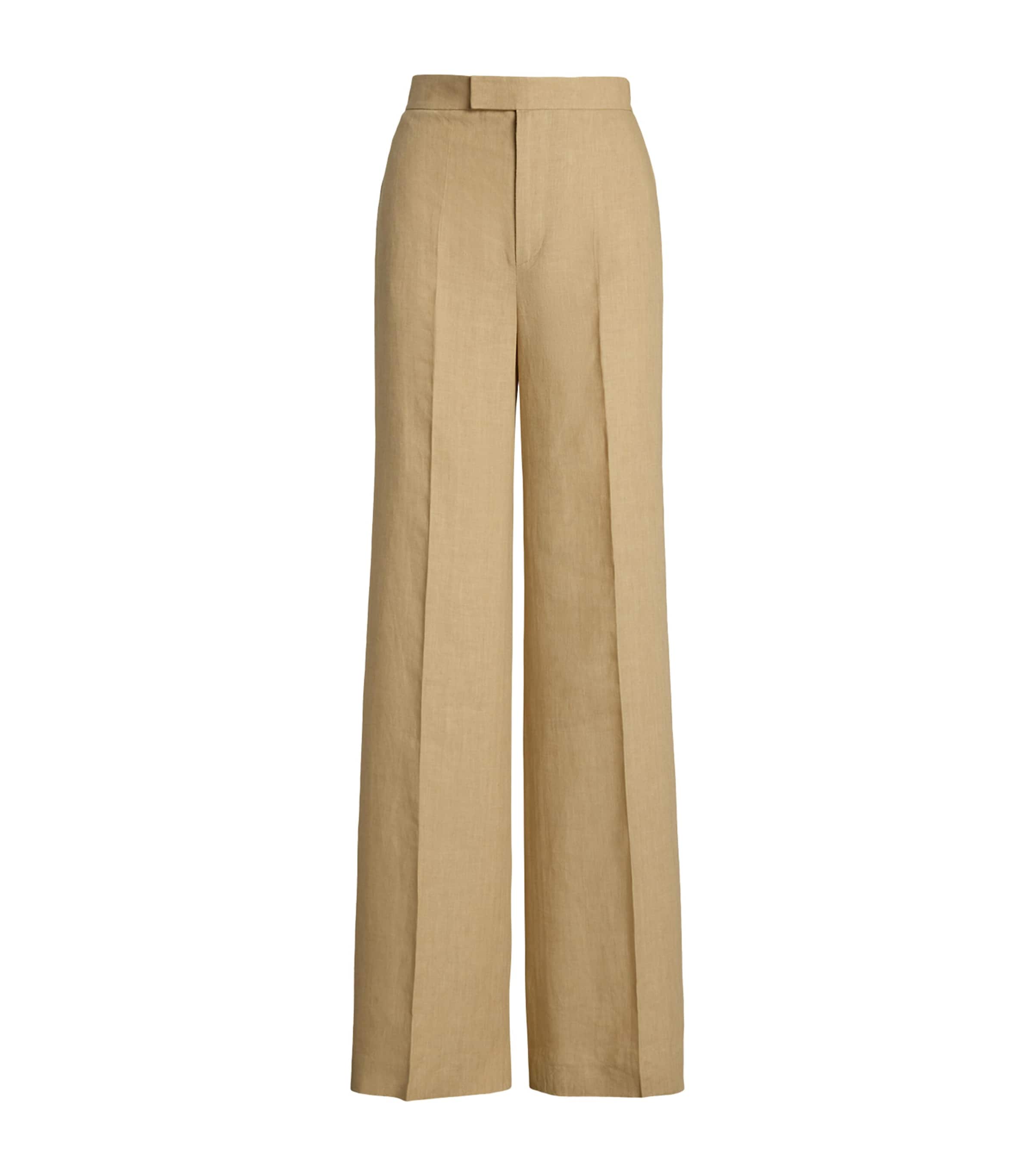 Ralph Lauren Linen Dean Tailored Trousers In Beige