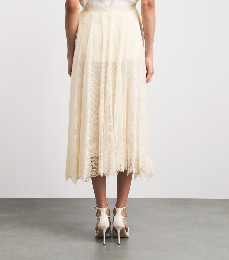 Fabiana Filippi Womens Cotton-Blend Lace Midi Skirt Burro Image 5