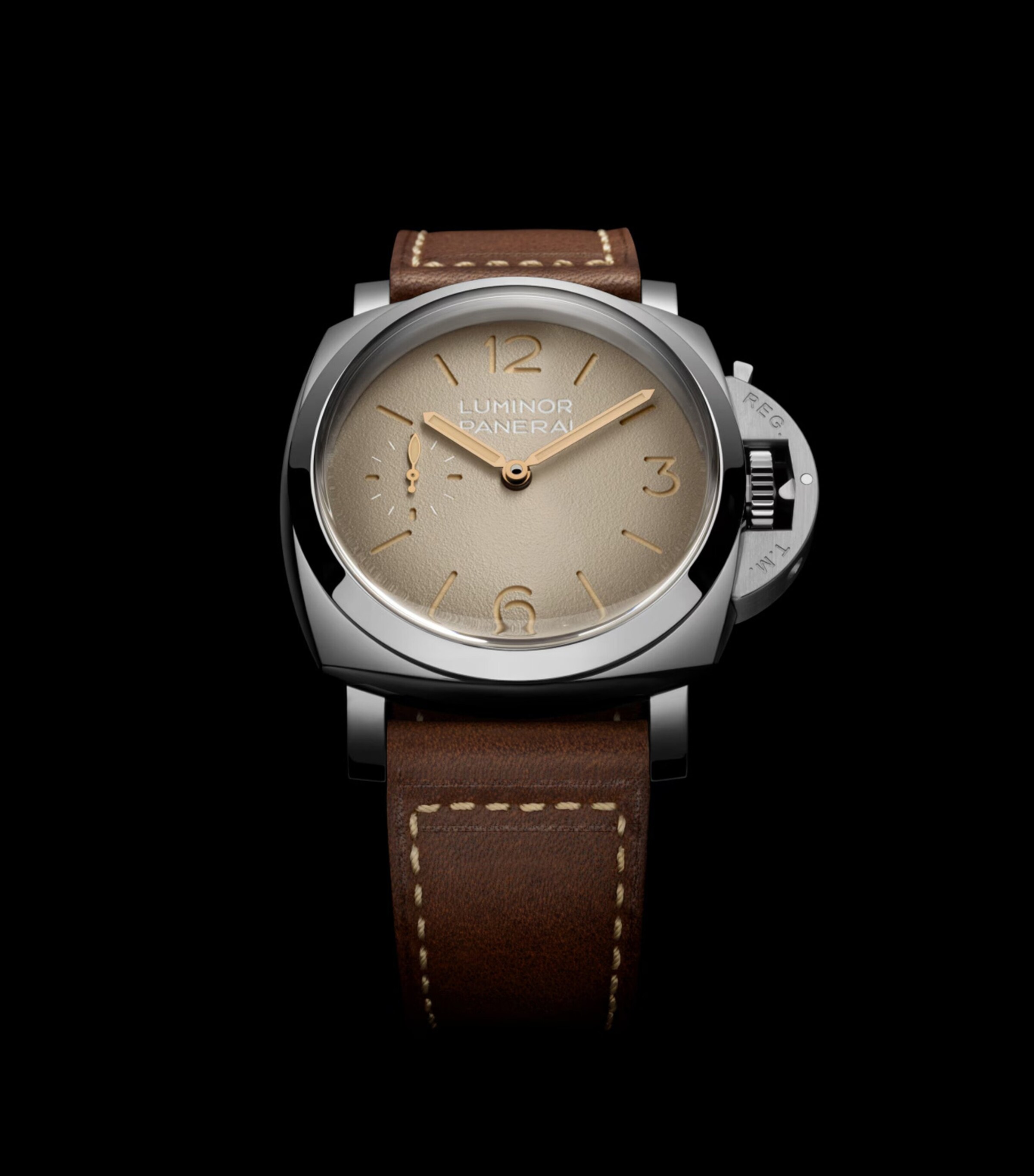 Panerai Stainless Steel Luminor Watch 47mm Beige Image 6